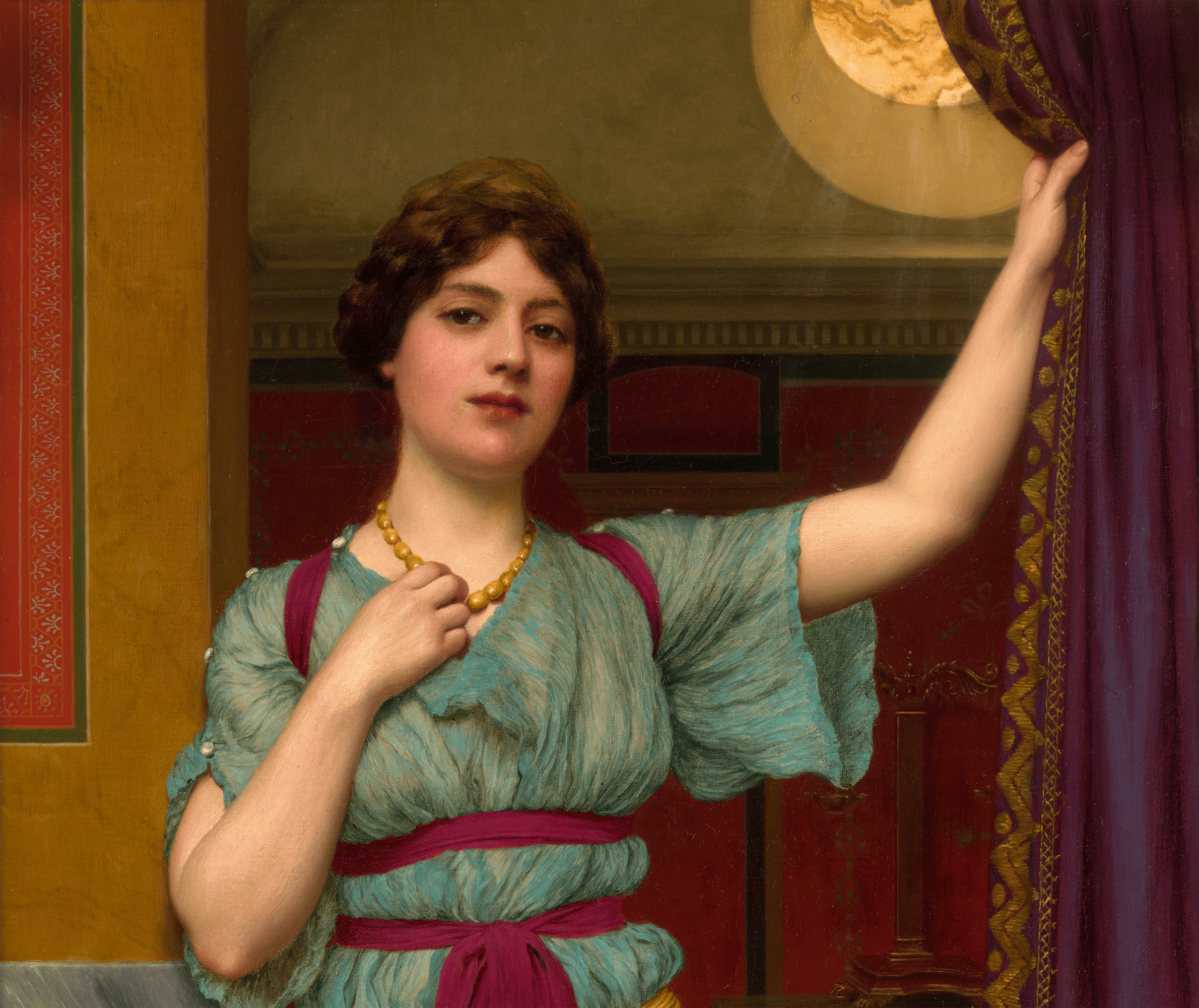 A Pompeian Lady in Blue by John William Godward