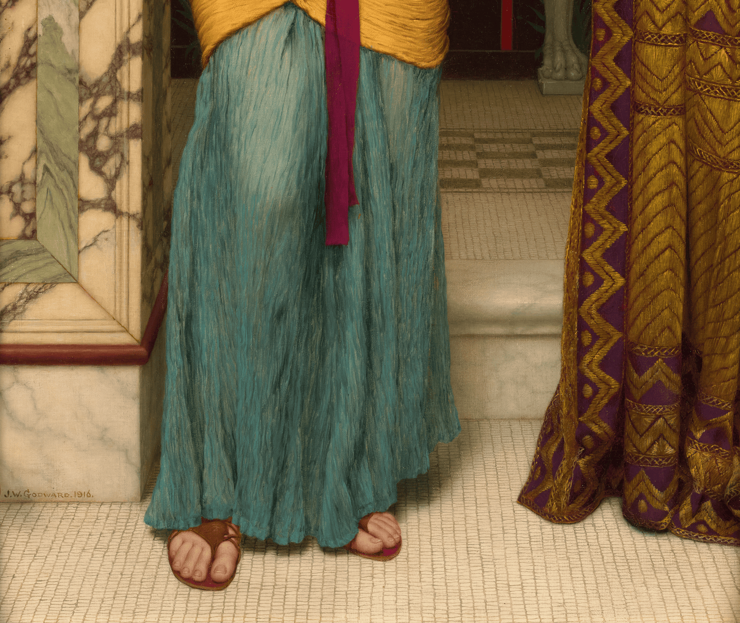 A Pompeian Lady in Blue by John William Godward