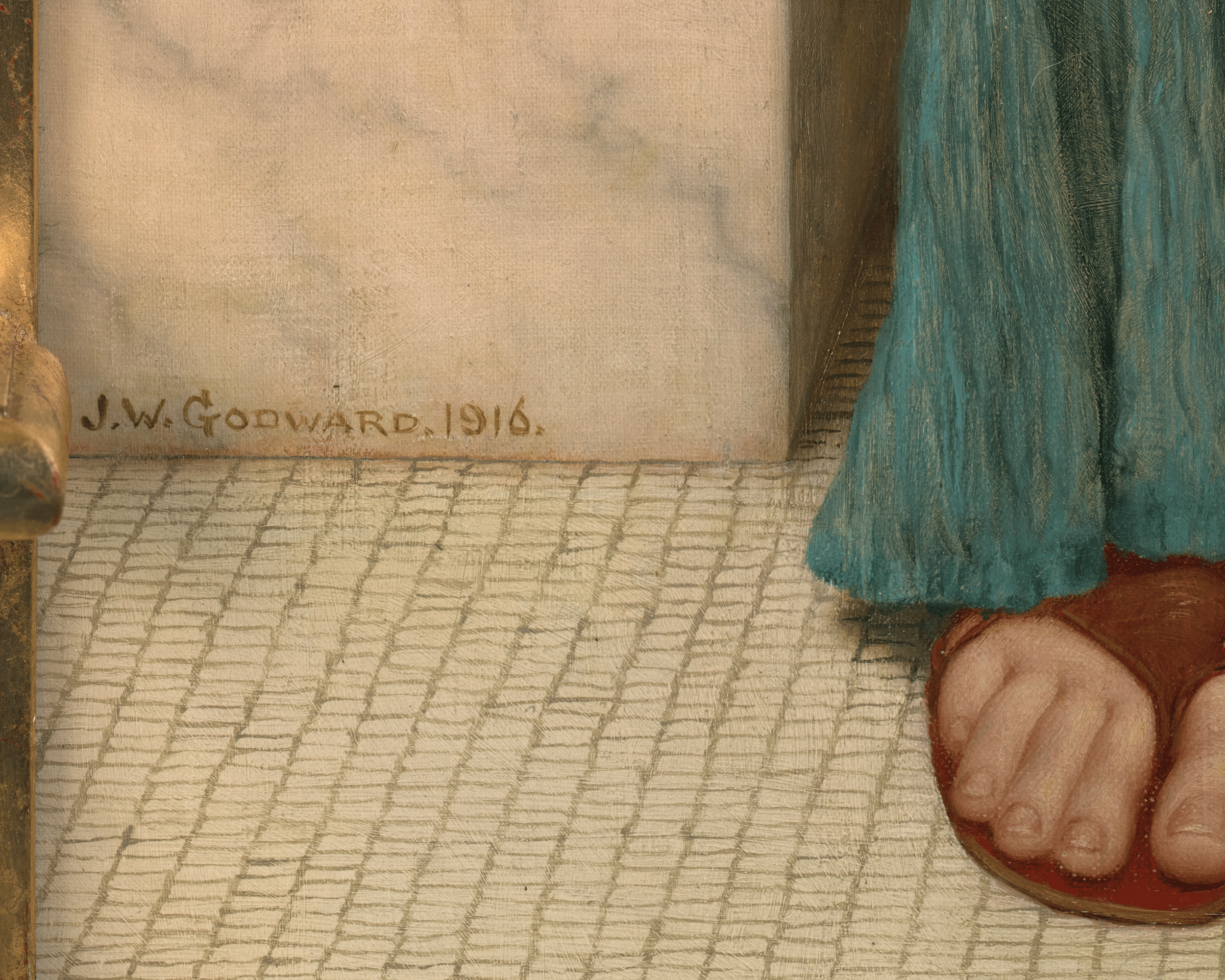 A Pompeian Lady in Blue by John William Godward