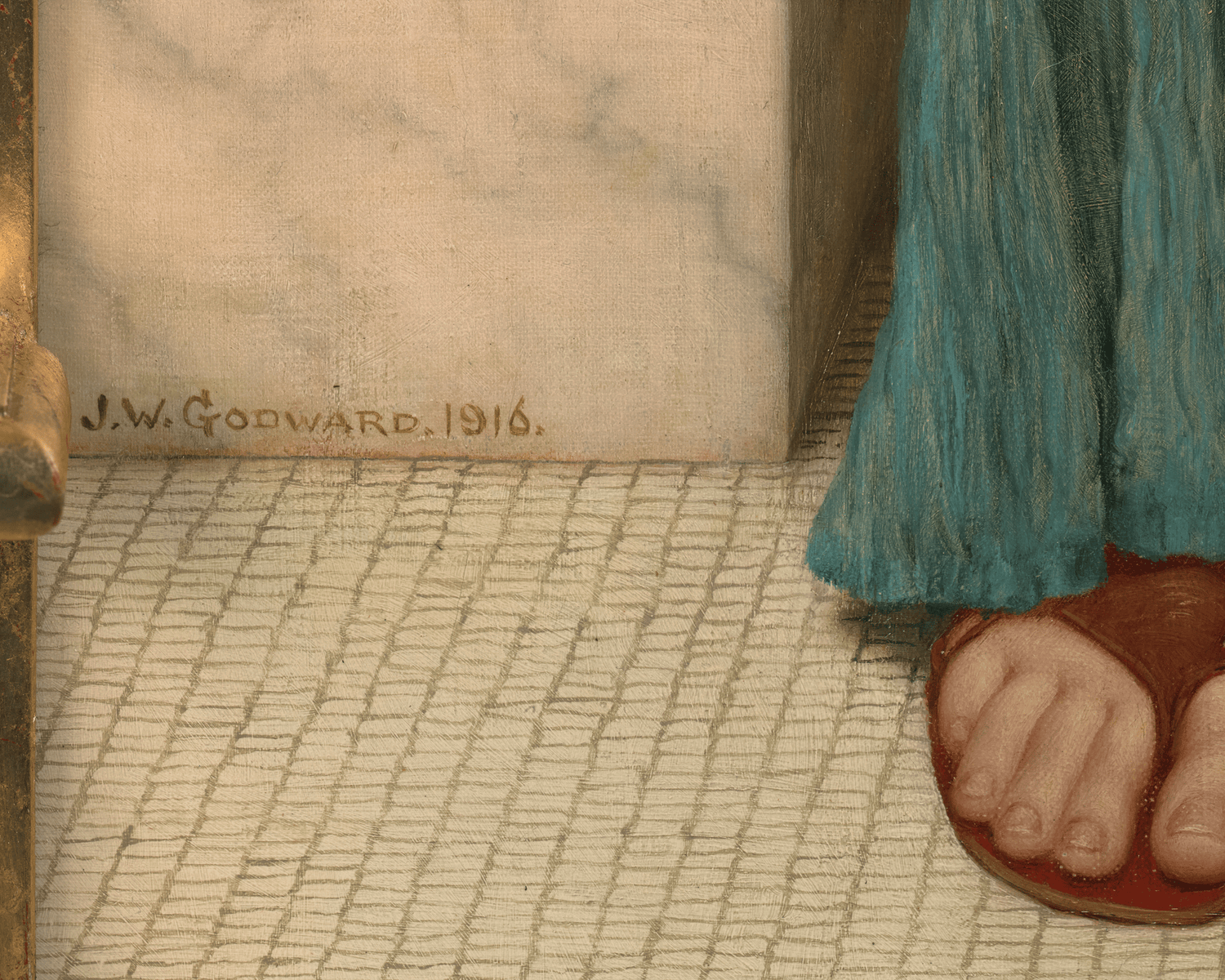 A Pompeian Lady in Blue by John William Godward