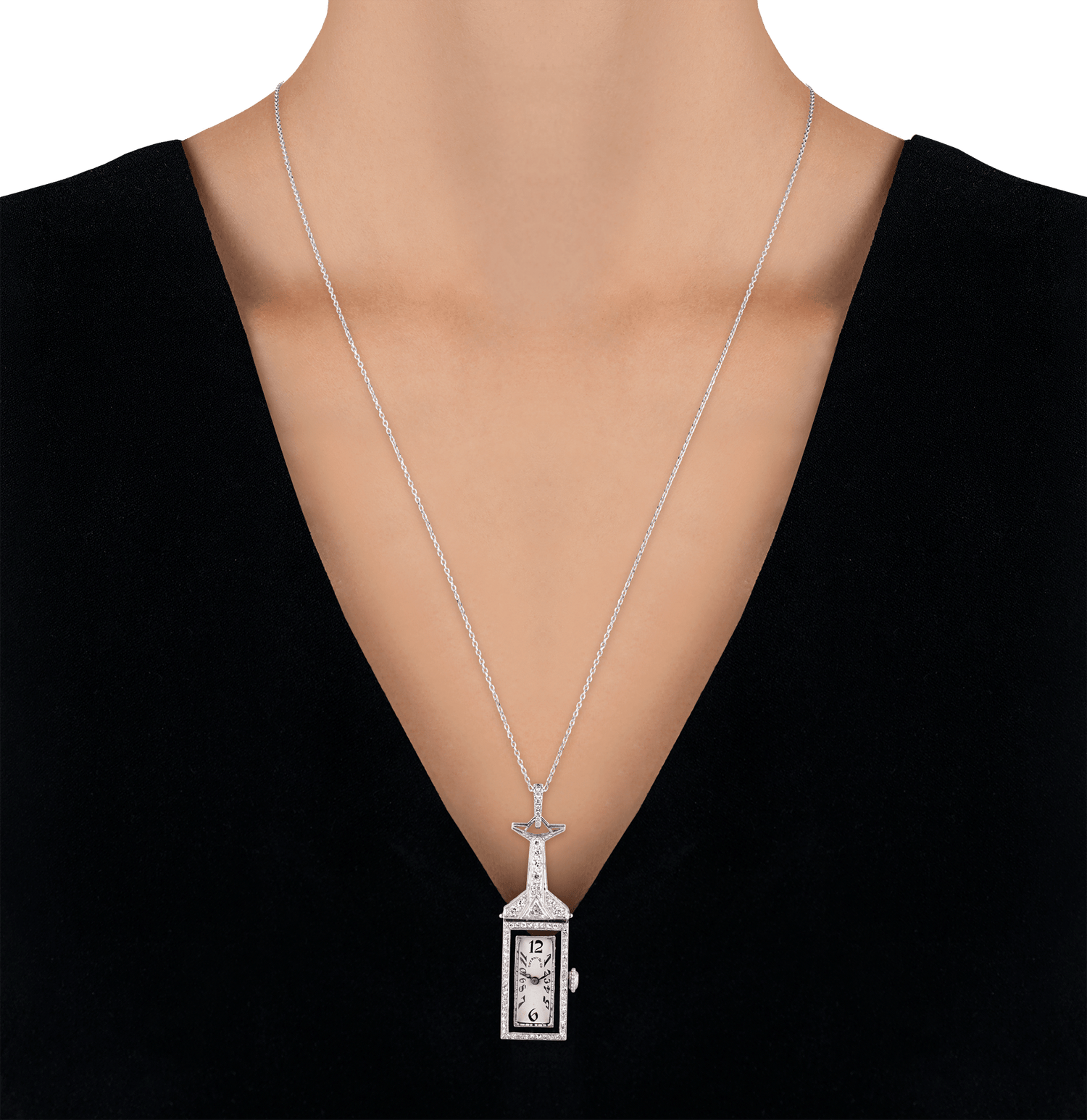 Tiffany & Co. and C.H. Meylan Art Deco Pendant Watch