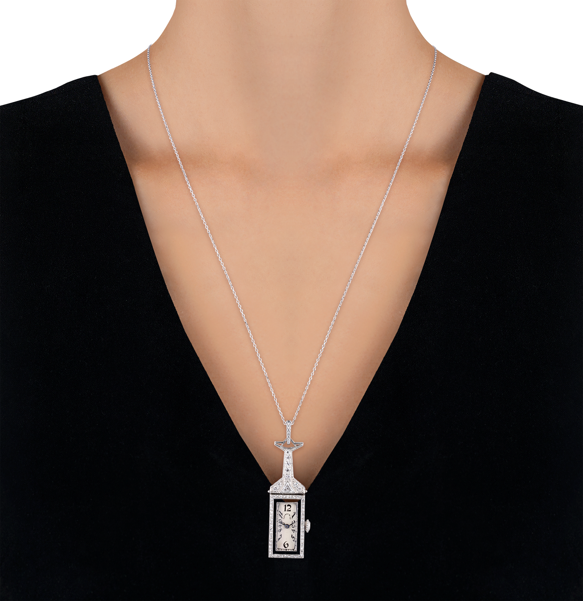 Tiffany & Co. and C.H. Meylan Art Deco Pendant Watch