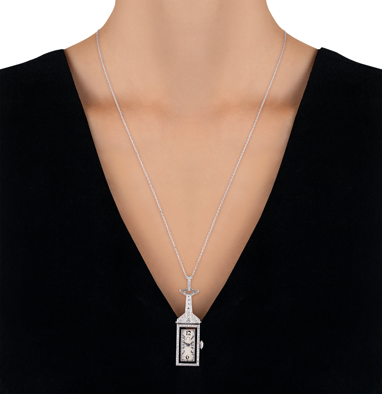 Tiffany & Co. and C.H. Meylan Art Deco Pendant Watch