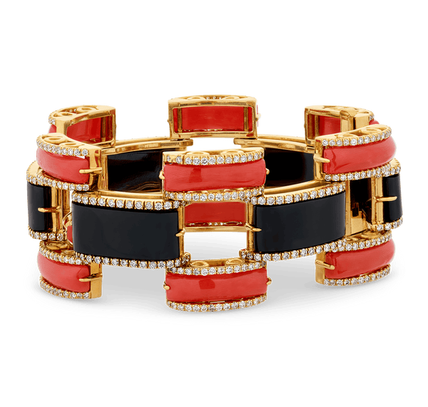 Aletto Brothers Coral and Onyx Bracelet