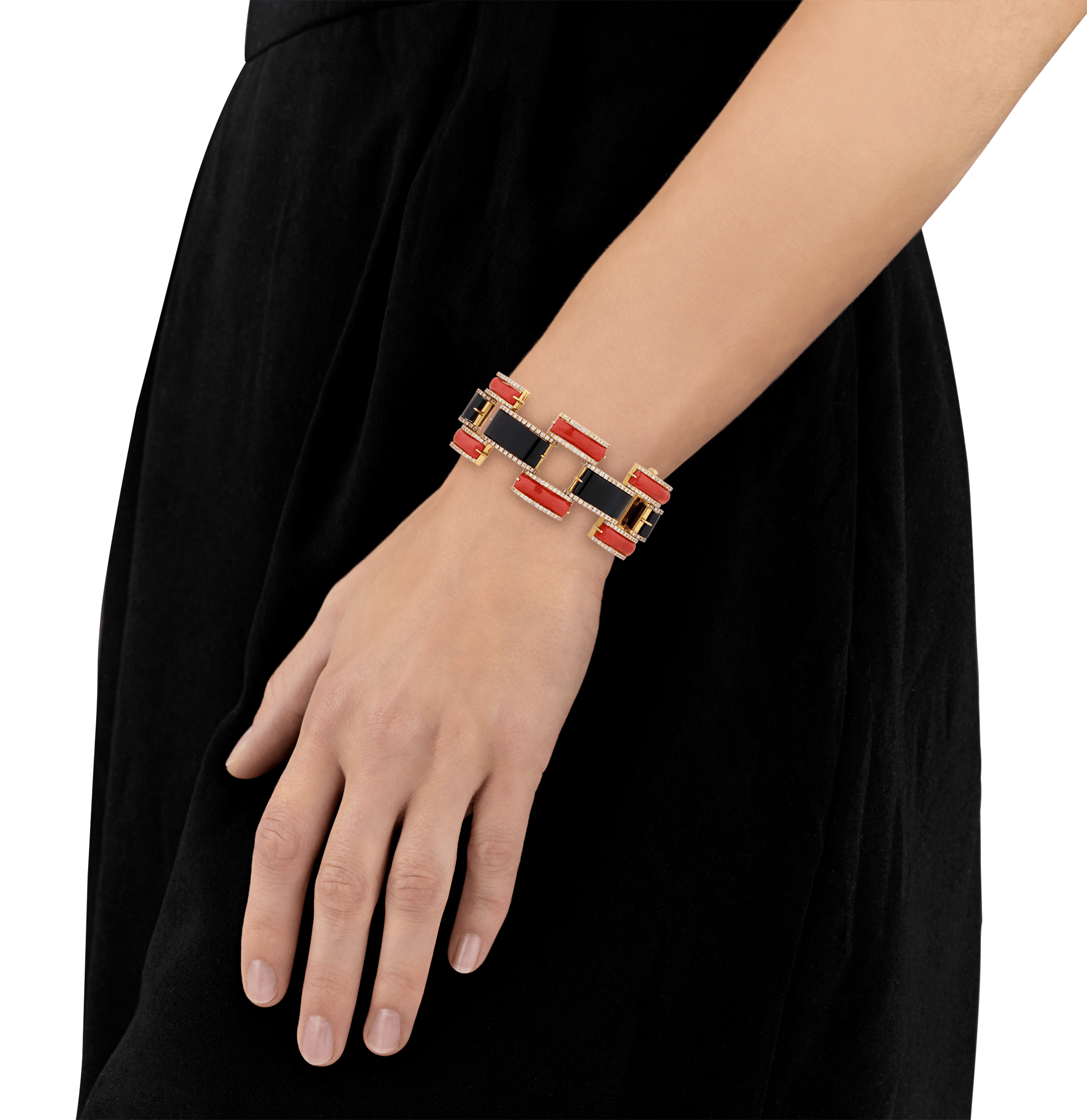 Aletto Brothers Coral and Onyx Bracelet