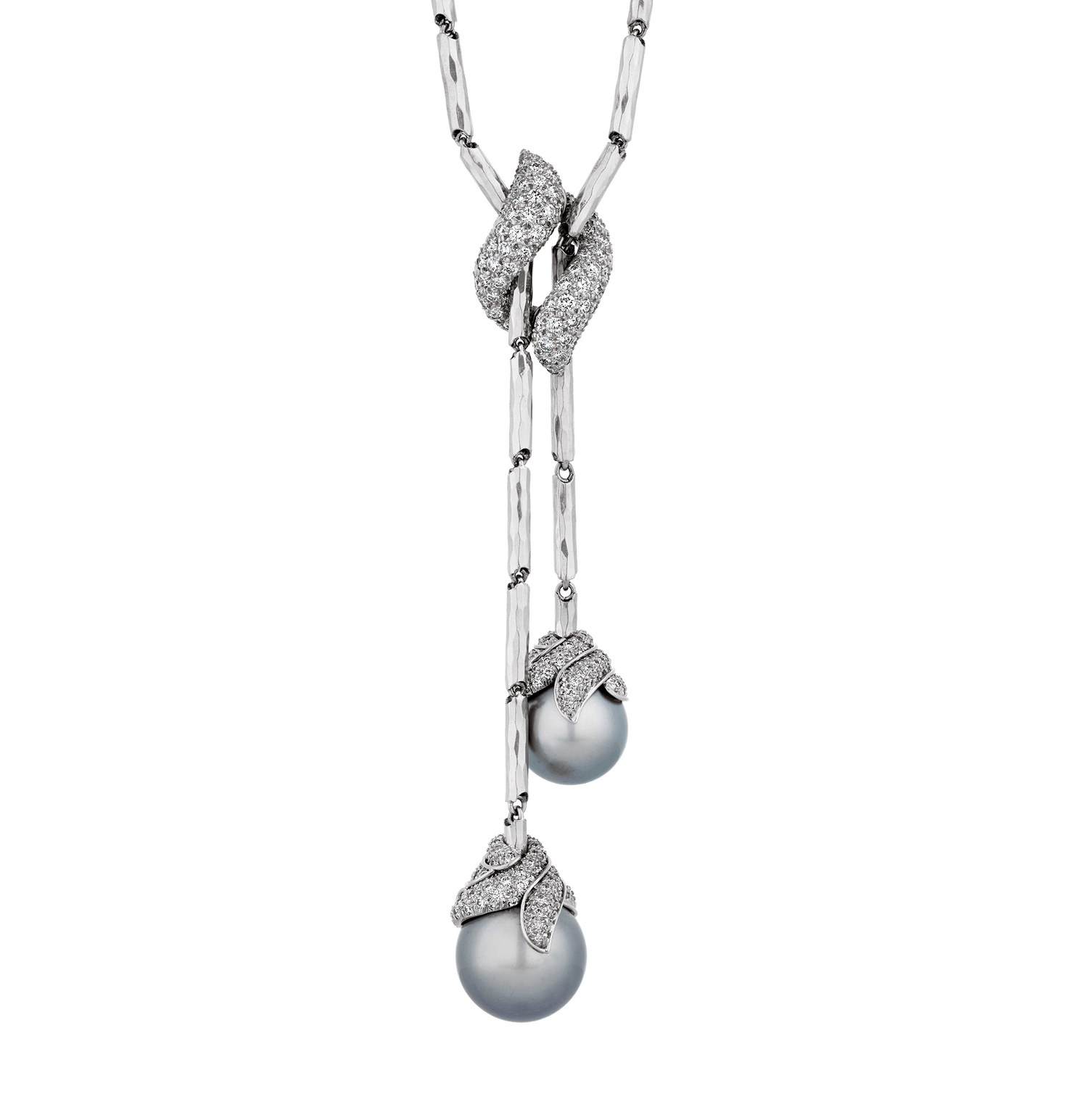 Henry Dunay Tahitian Pearl and Pavé Diamond Necklace