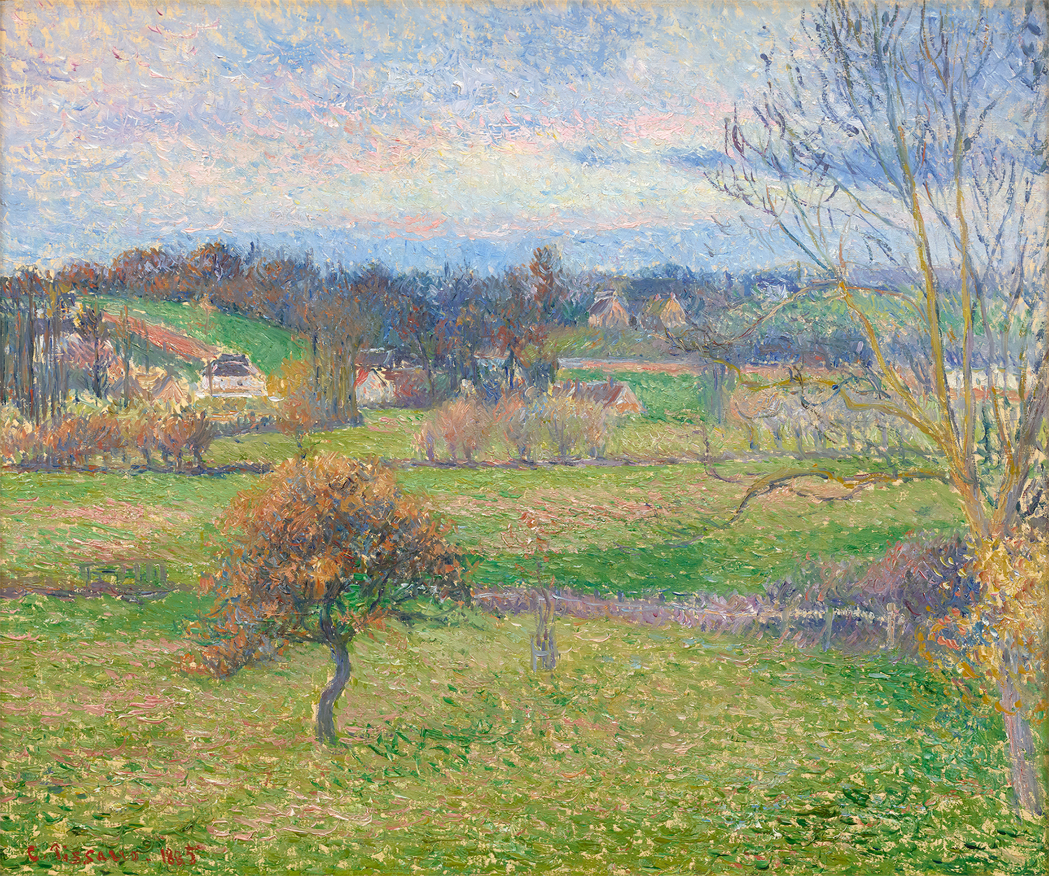 Le Pré à Éragny, automne by Camille Pissarro