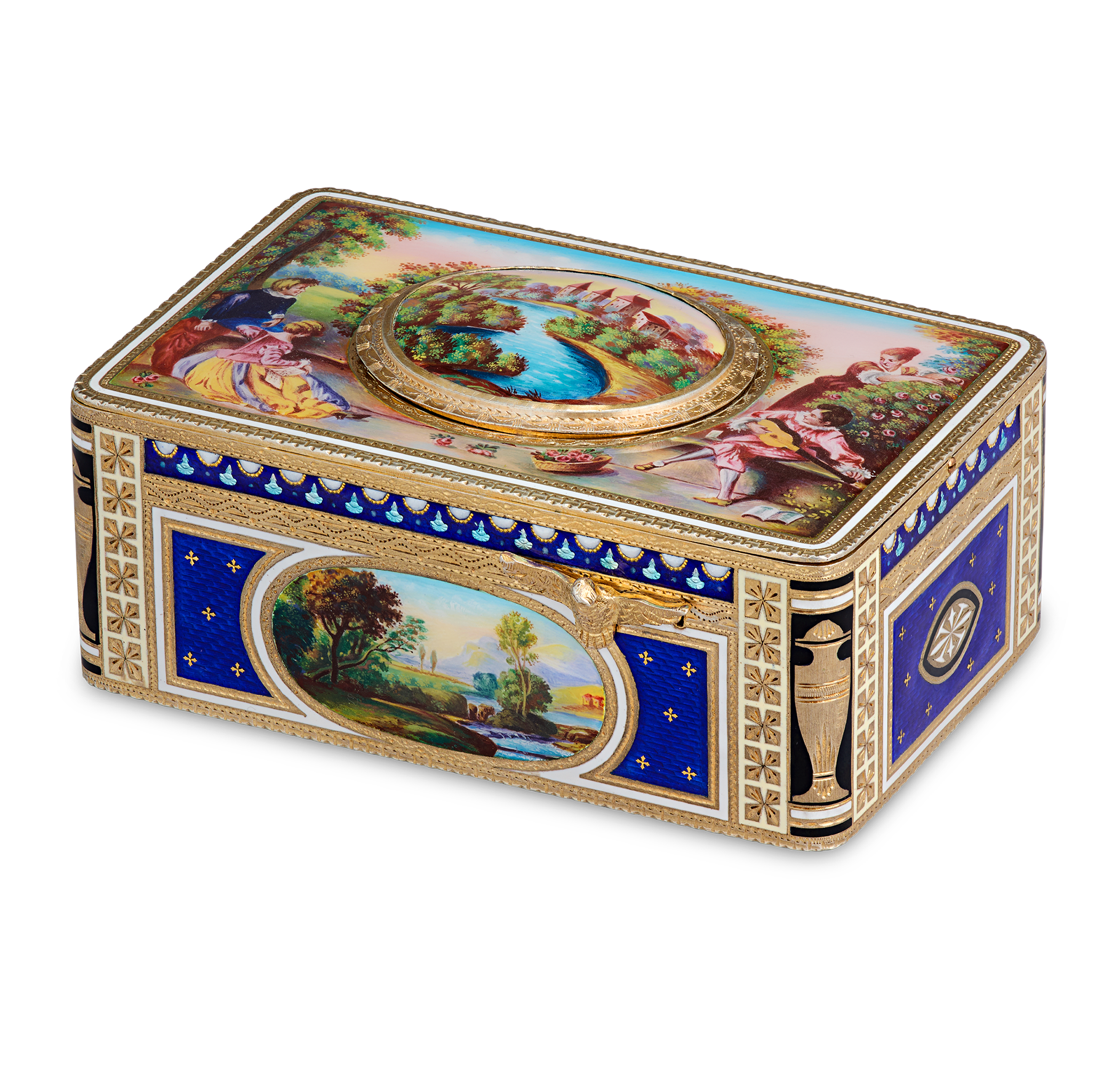 German Silver-Gilt and Enamel Singing Bird Box