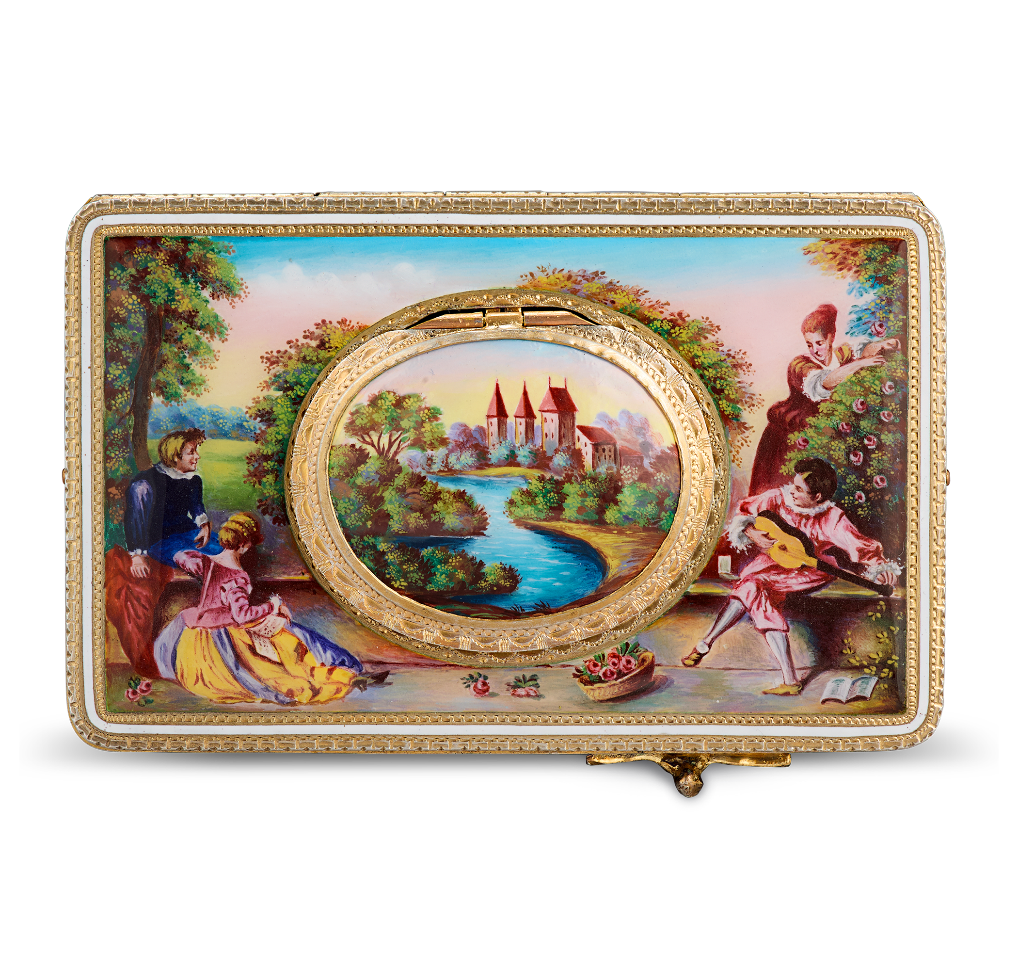 German Silver-Gilt and Enamel Singing Bird Box