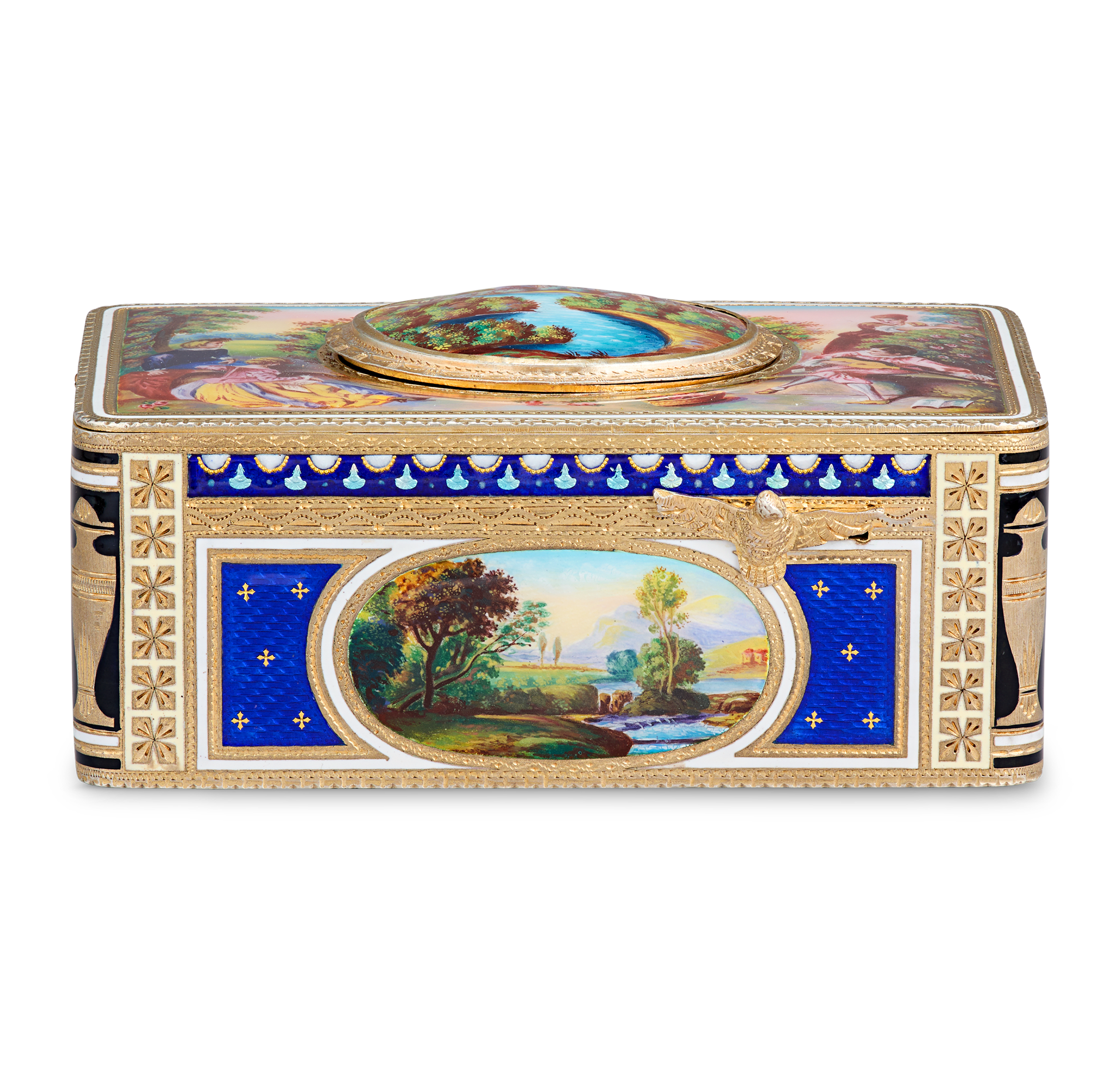 German Silver-Gilt and Enamel Singing Bird Box