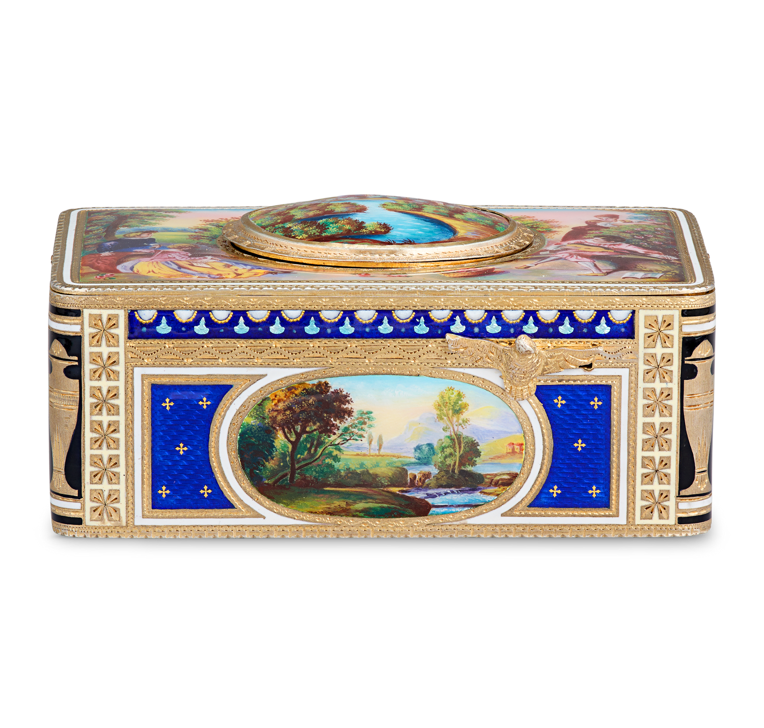 German Silver-Gilt and Enamel Singing Bird Box