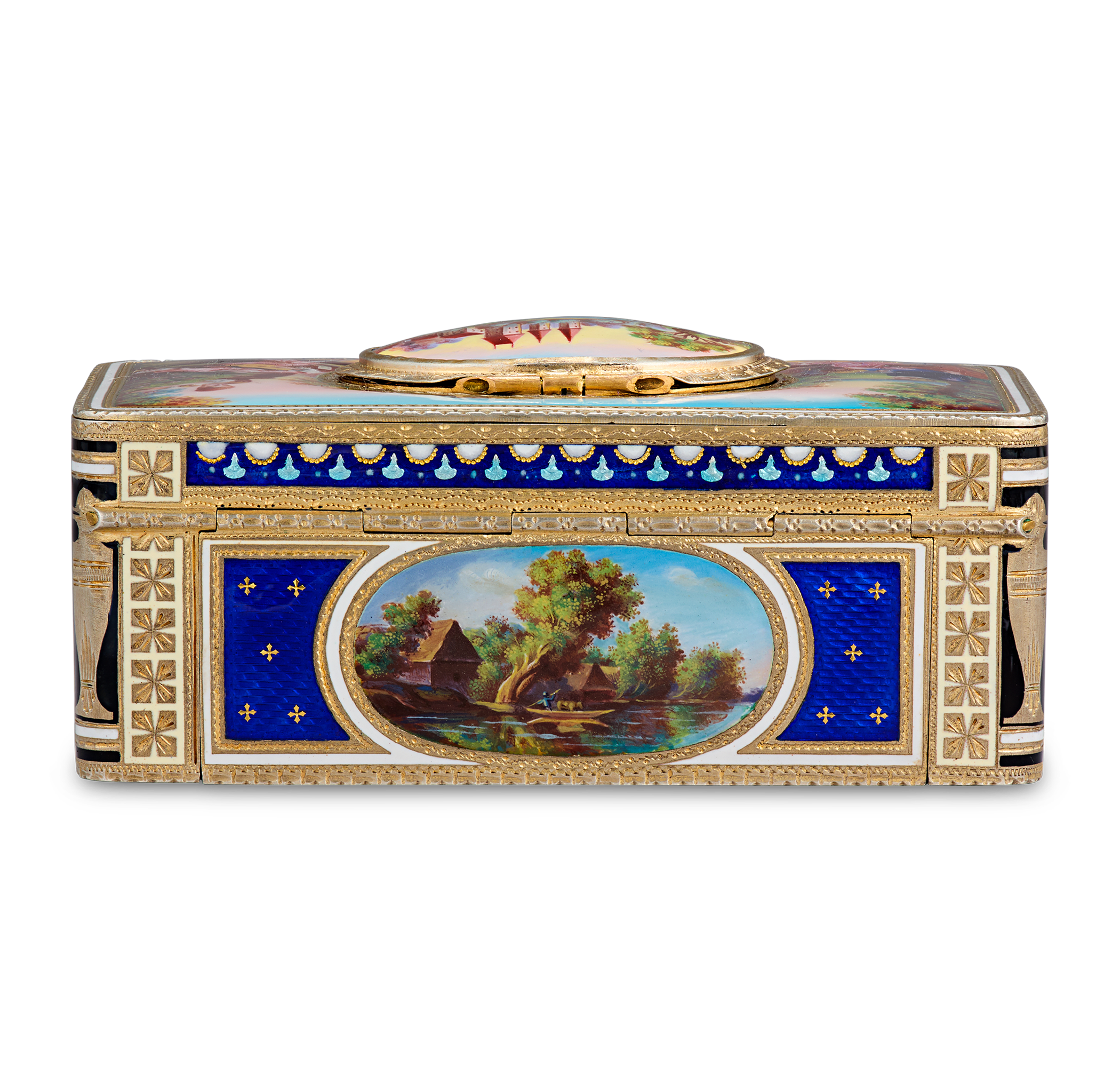German Silver-Gilt and Enamel Singing Bird Box