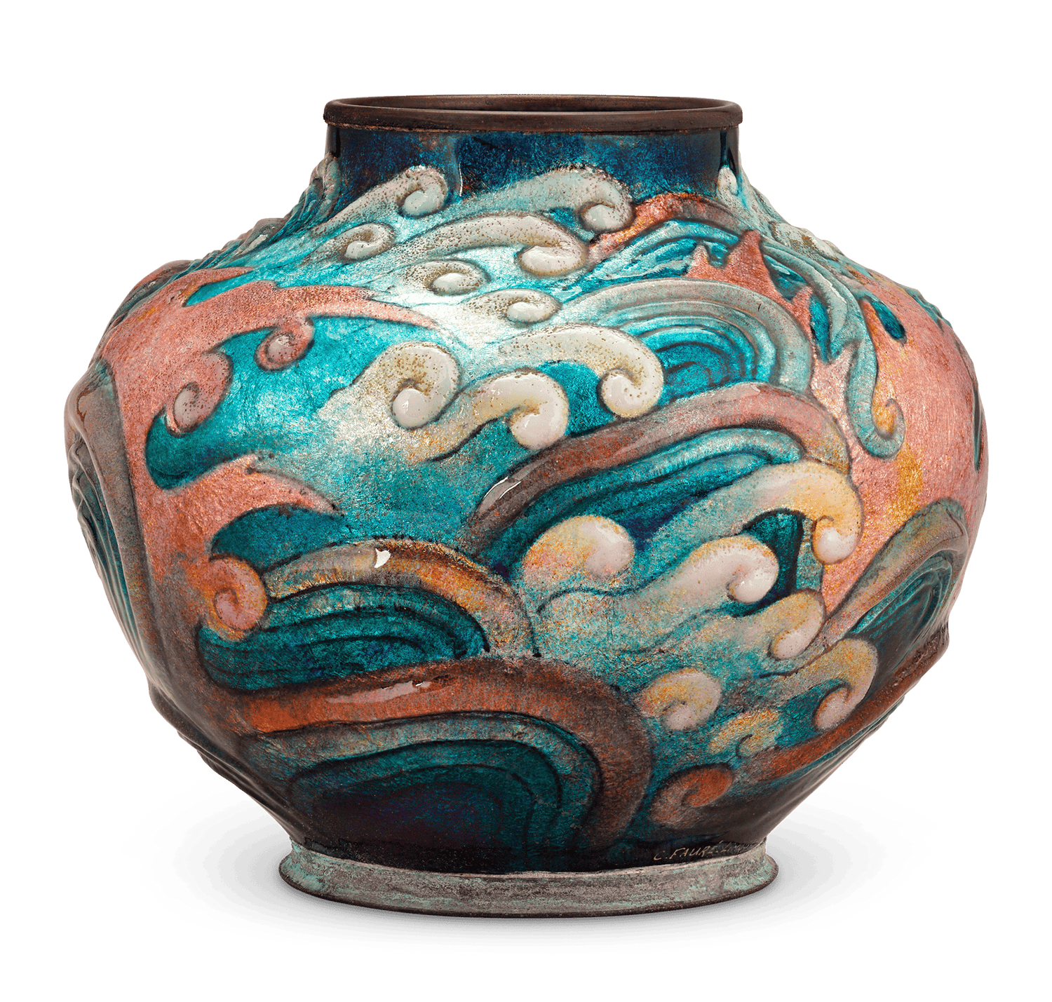Ocean Waves Vase by Camille Fauré