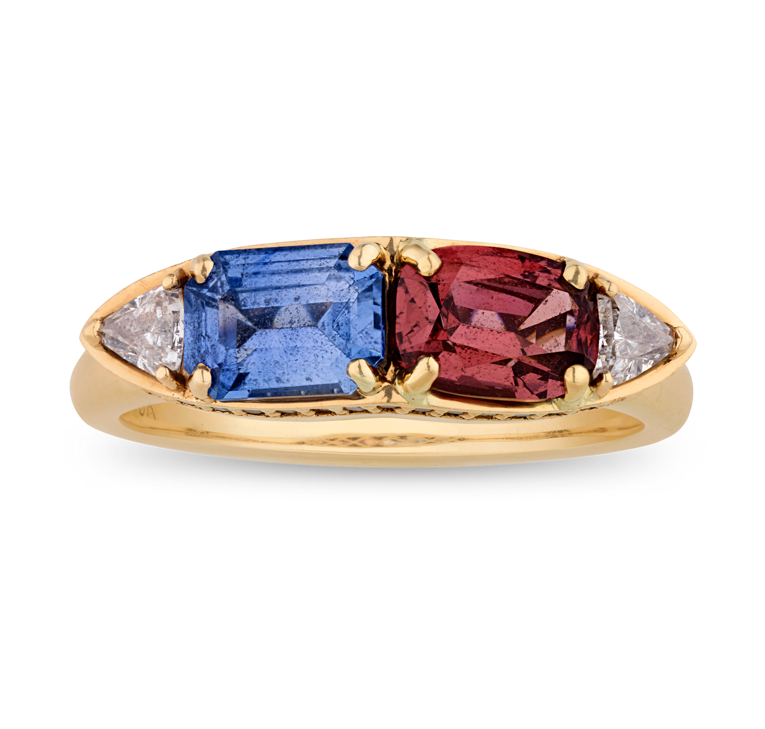 Rebecca Rau Sapphire and Garnet Toi et Moi Ring