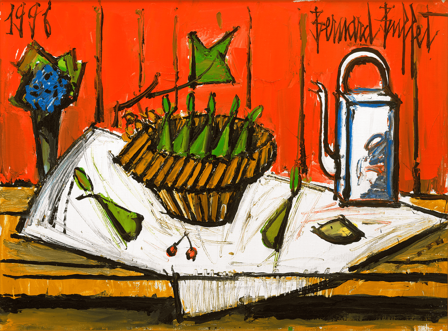 Panier de poires et théière by Bernard Buffet