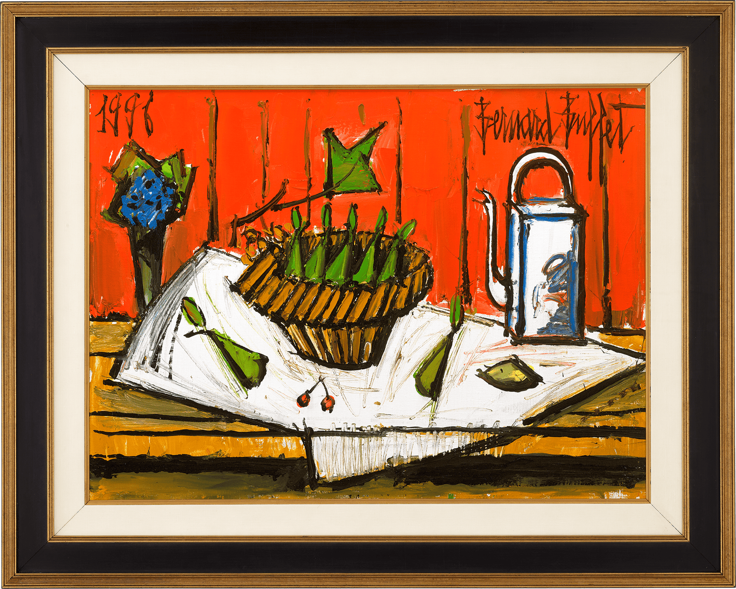 Panier de poires et théière by Bernard Buffet