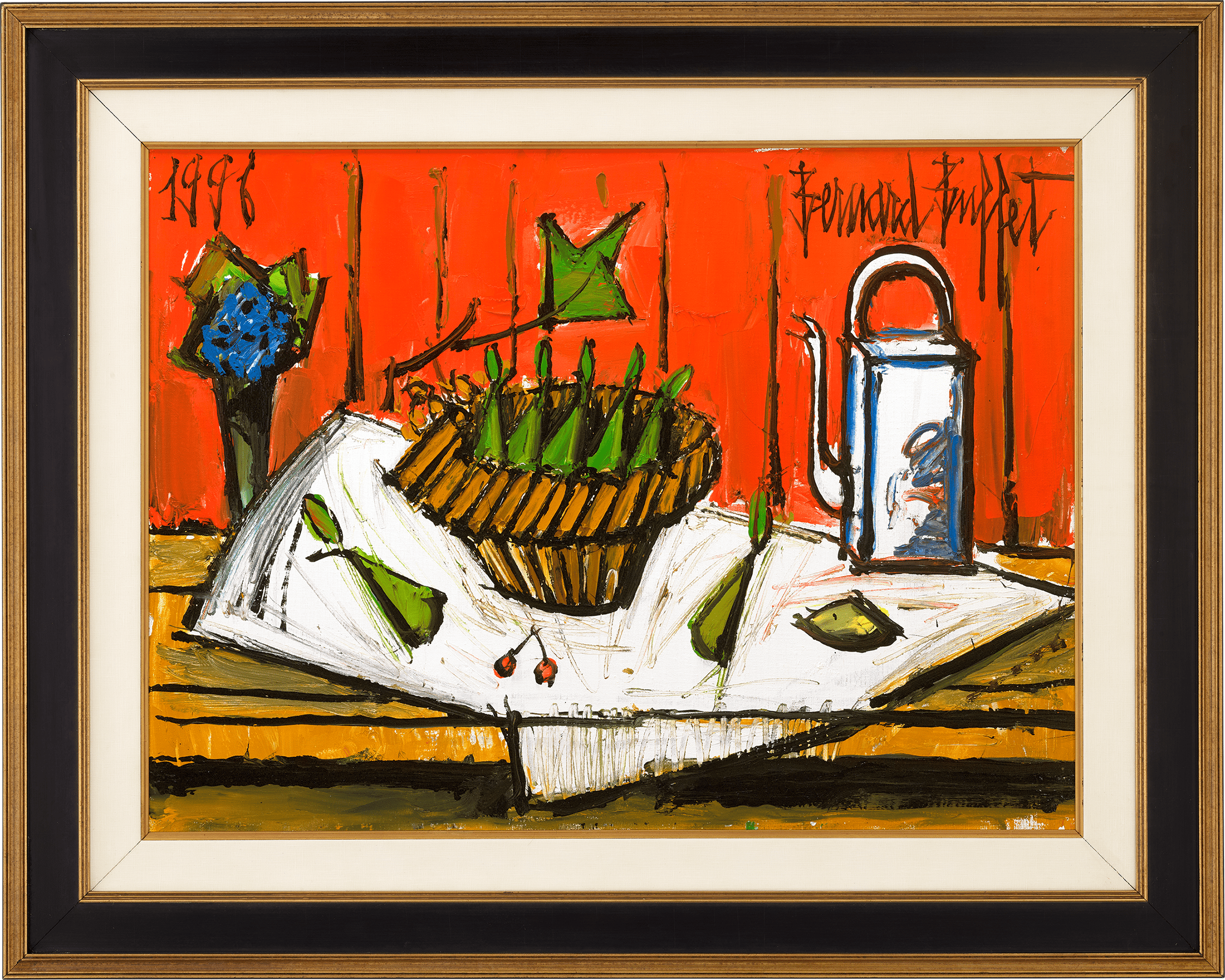Panier de poires et théière by Bernard Buffet