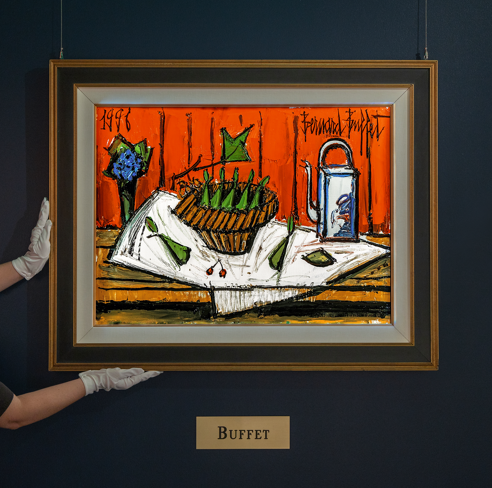 Panier de poires et théière by Bernard Buffet