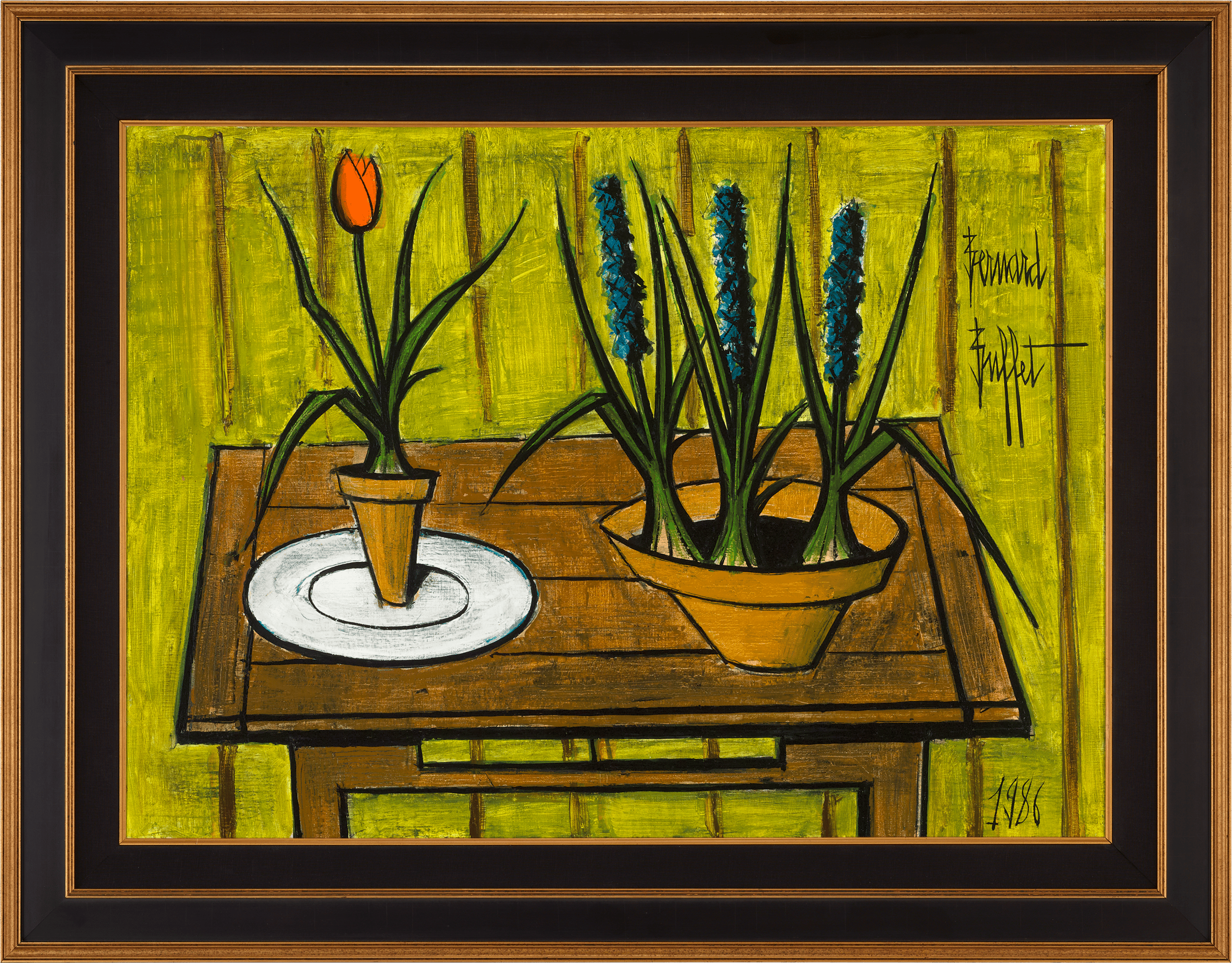 Une tulipe et trois jacinthes by Bernard Buffet