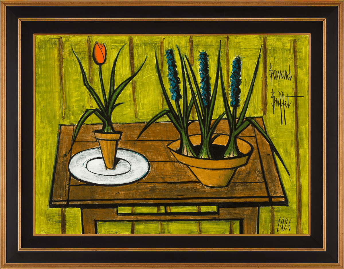 Une tulipe et trois jacinthes by Bernard Buffet