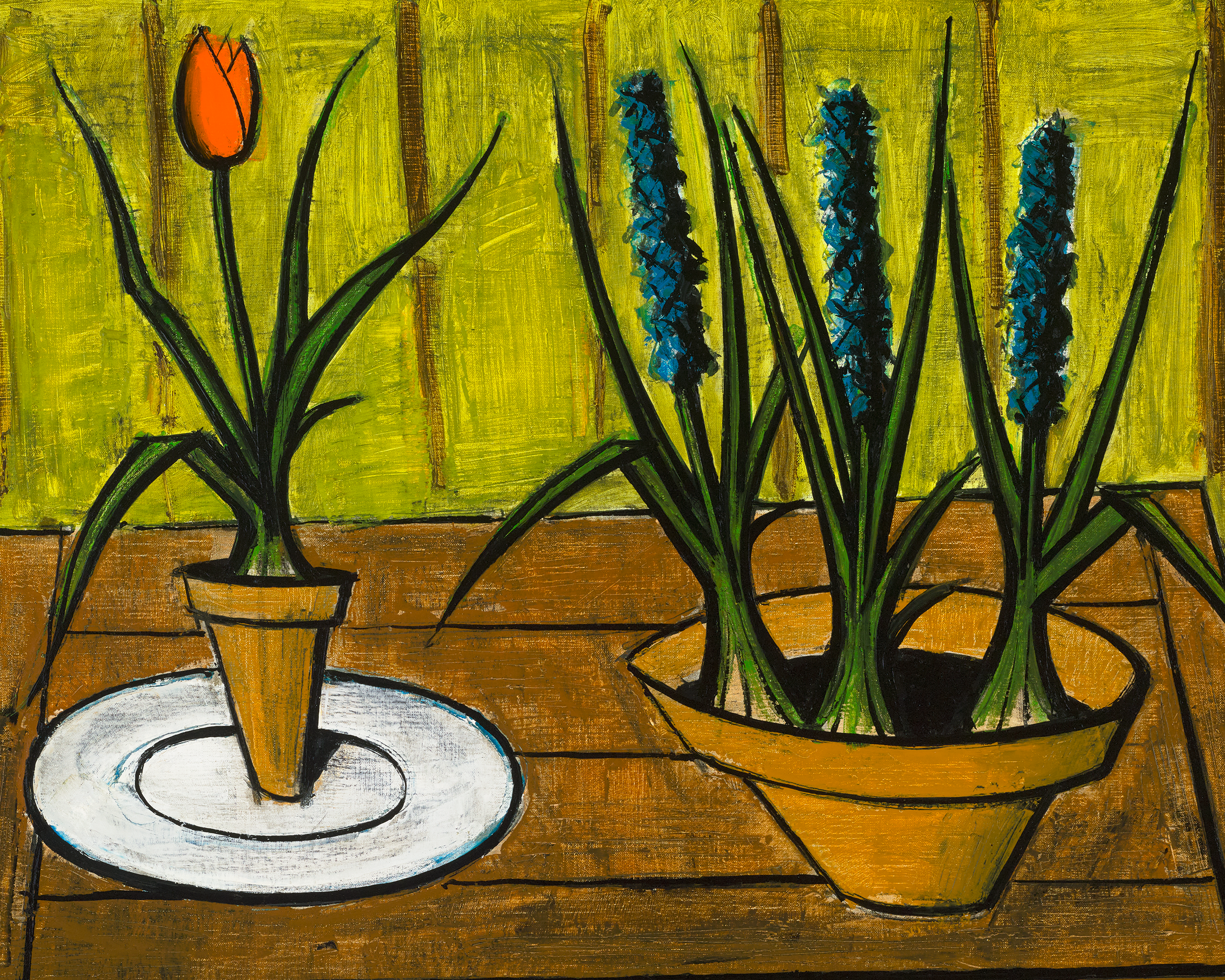 Une tulipe et trois jacinthes by Bernard Buffet