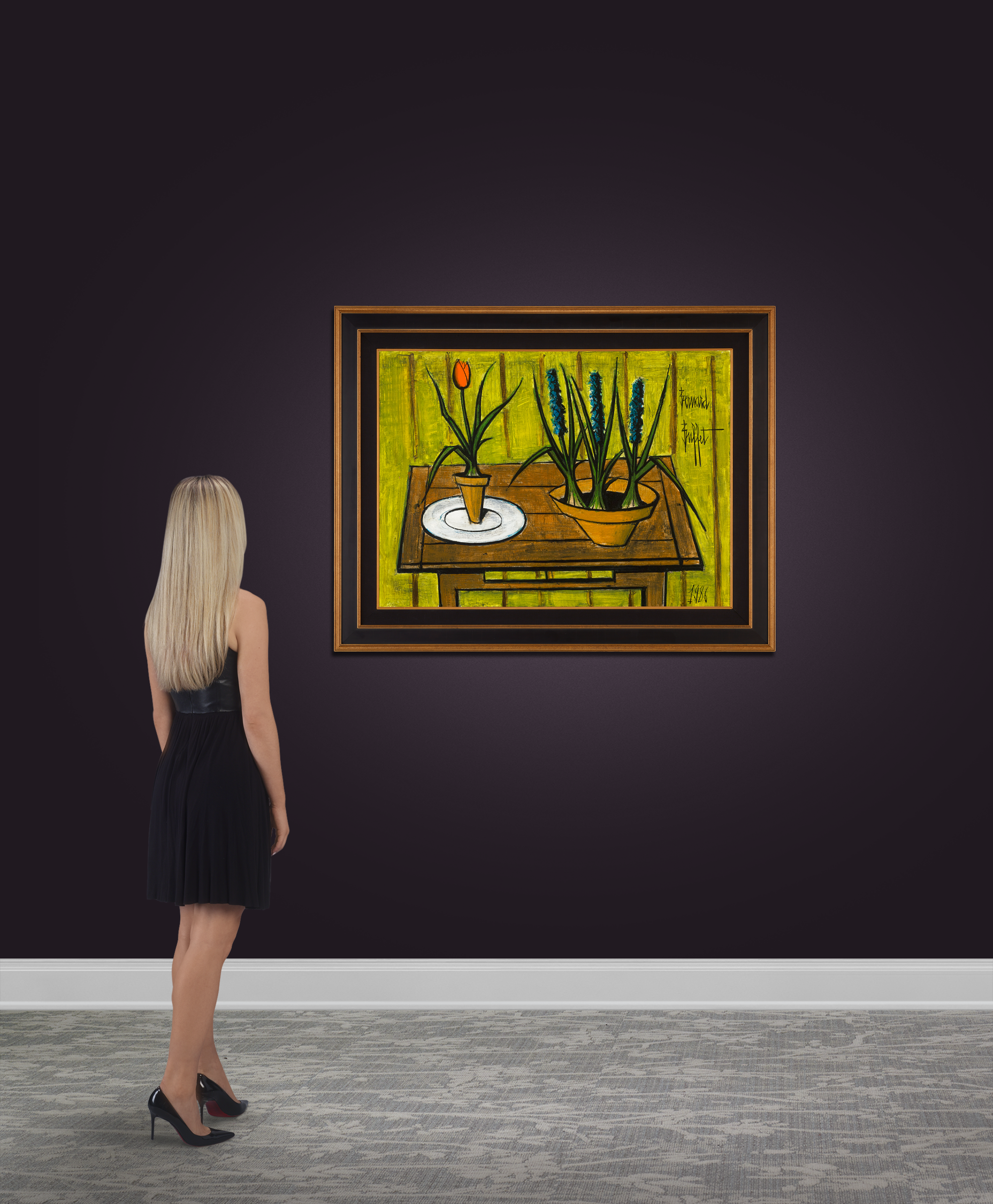 Une tulipe et trois jacinthes by Bernard Buffet