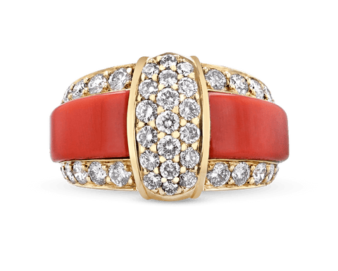 Van Cleef & Arpels Coral and Diamond Philippine Ring