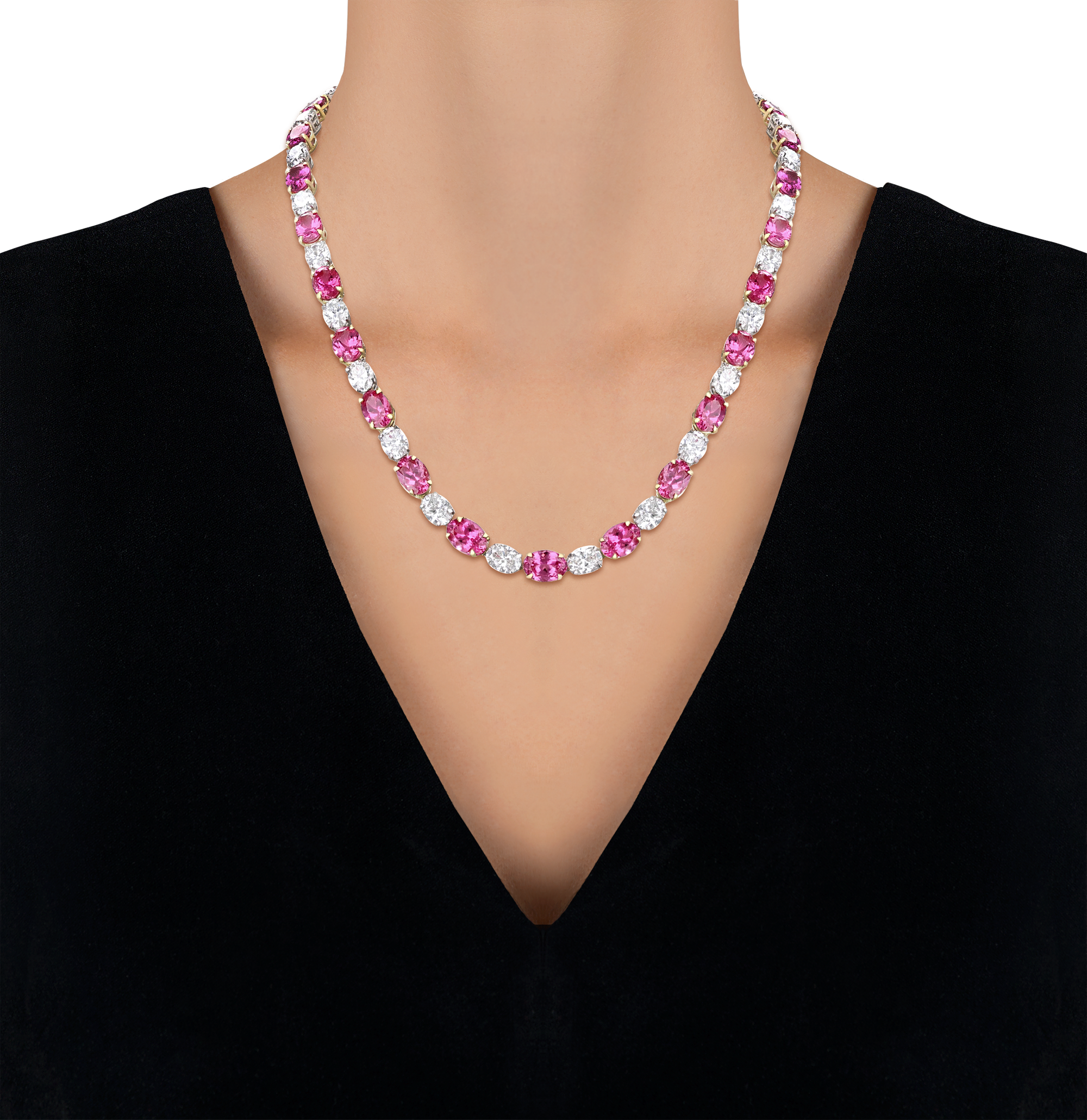 Mahenge Pink Spinel Necklace, 33.21 Carats