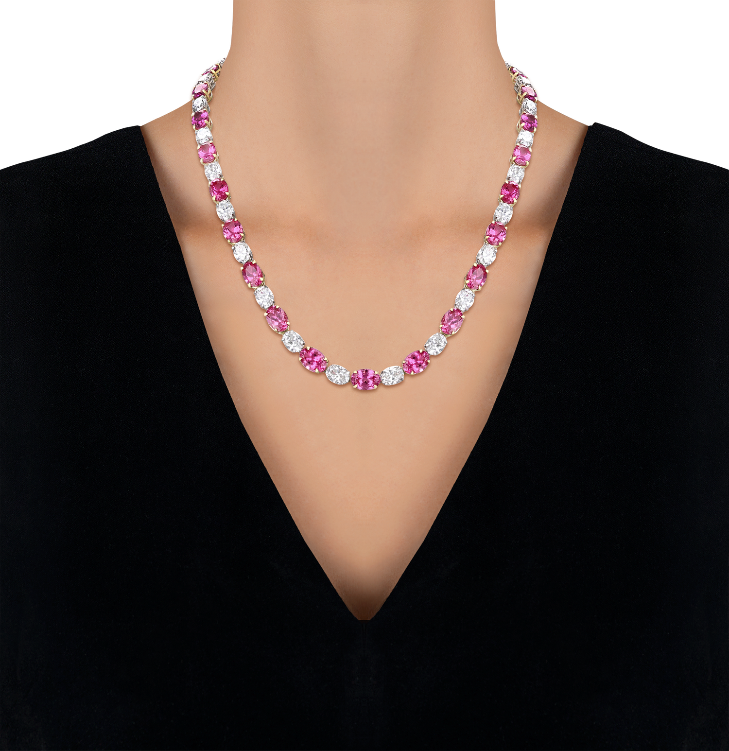 Mahenge Pink Spinel Necklace, 33.21 Carats