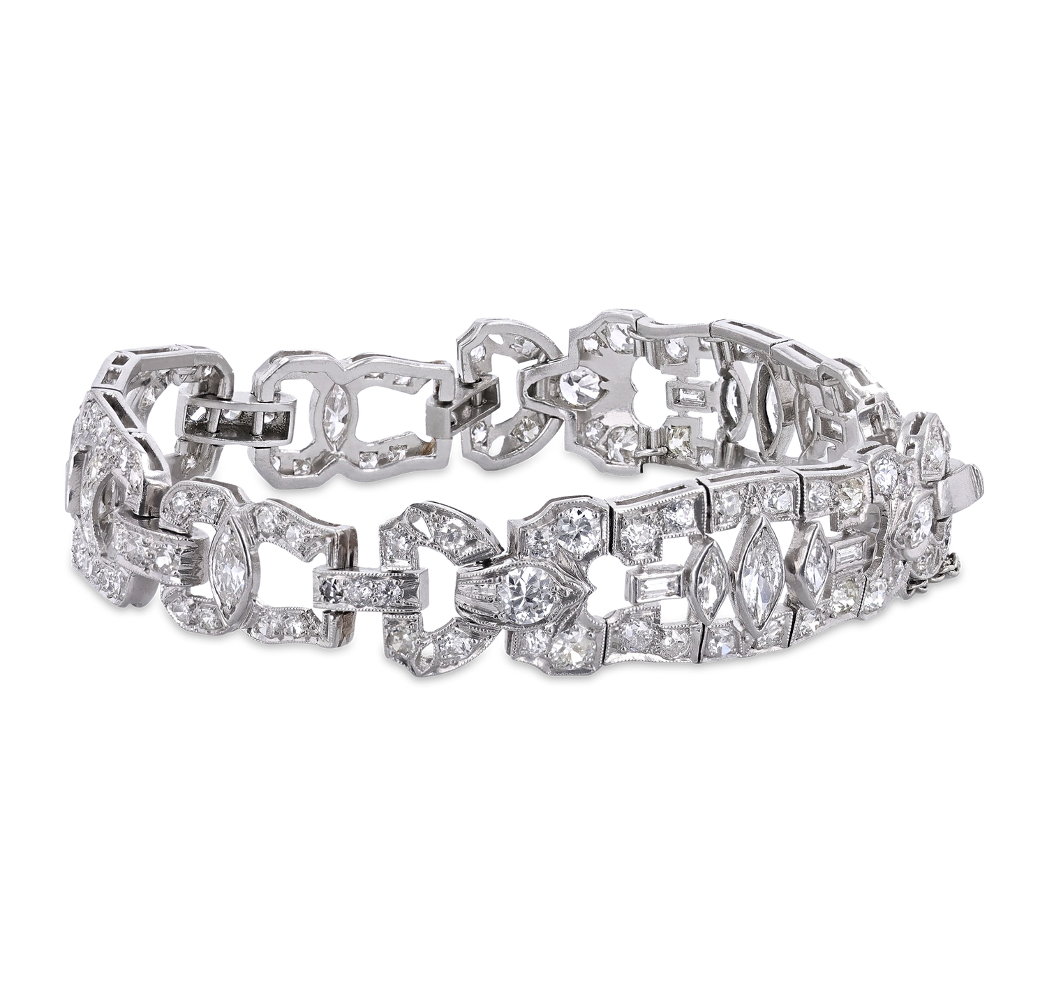 Art Deco Diamond Bracelet, 6.20 Carats