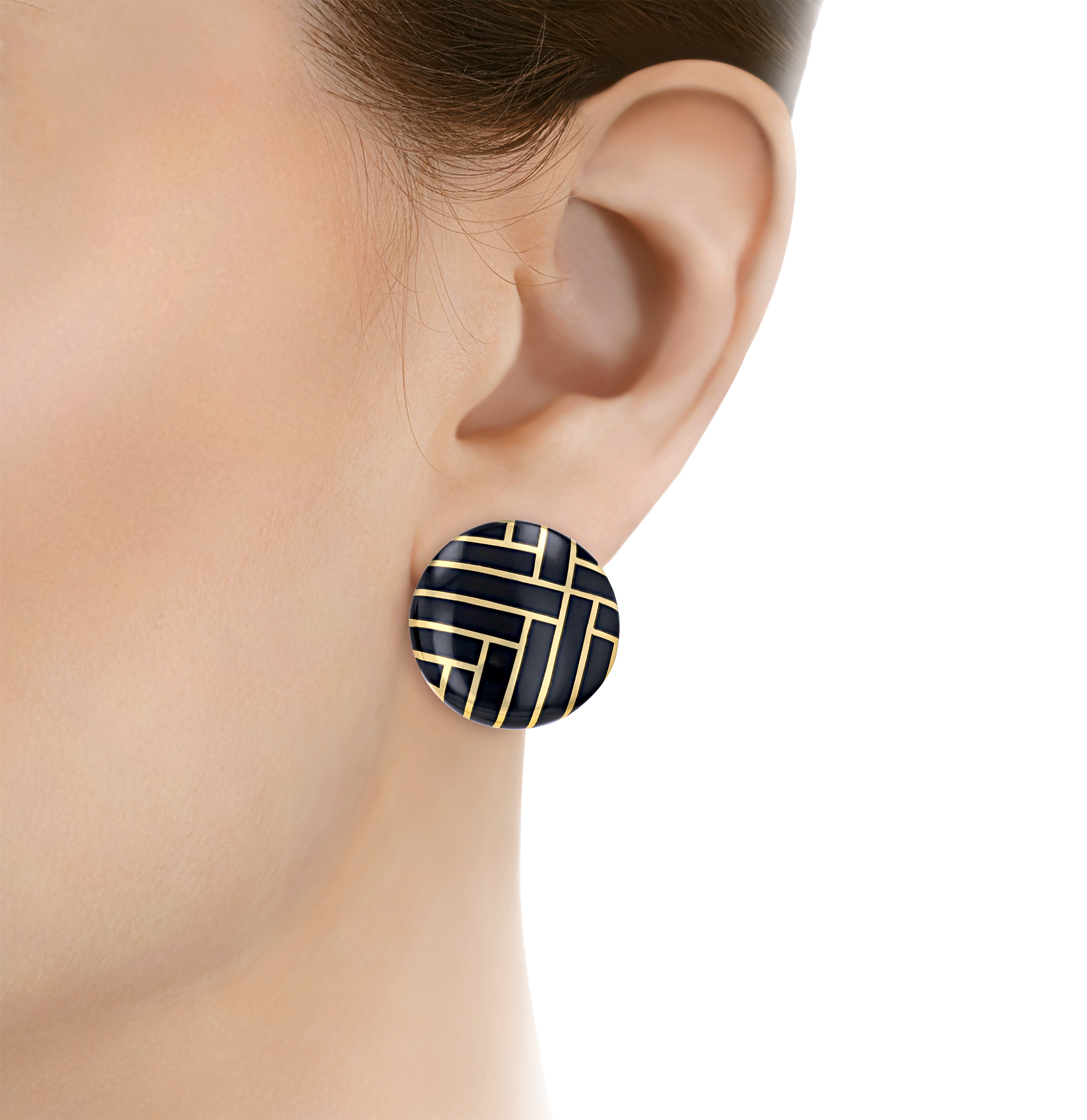 Angela Cummings Gold and Onyx Earrings
