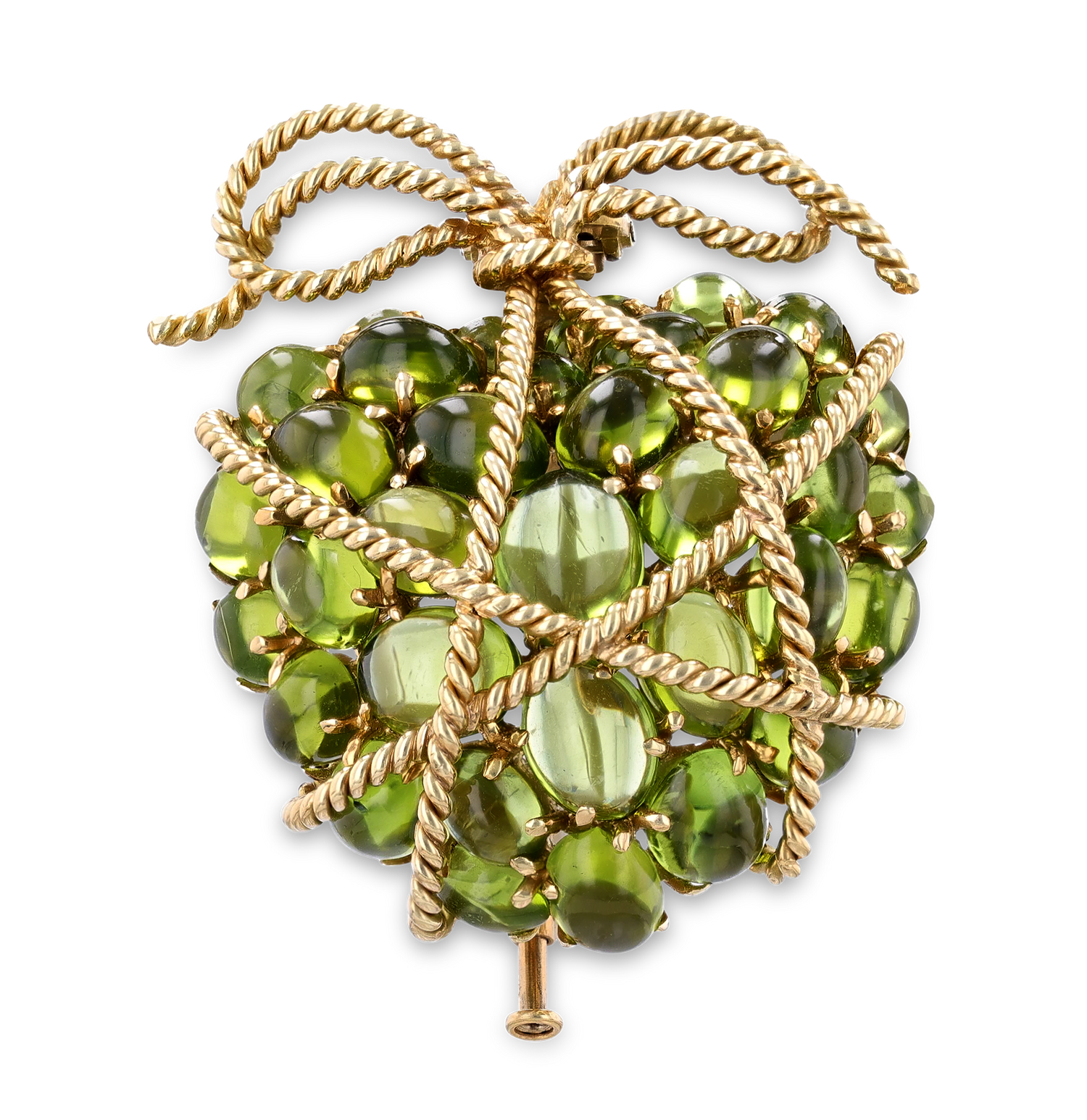 Verdura Peridot Heart Brooch, 70.00 Carats