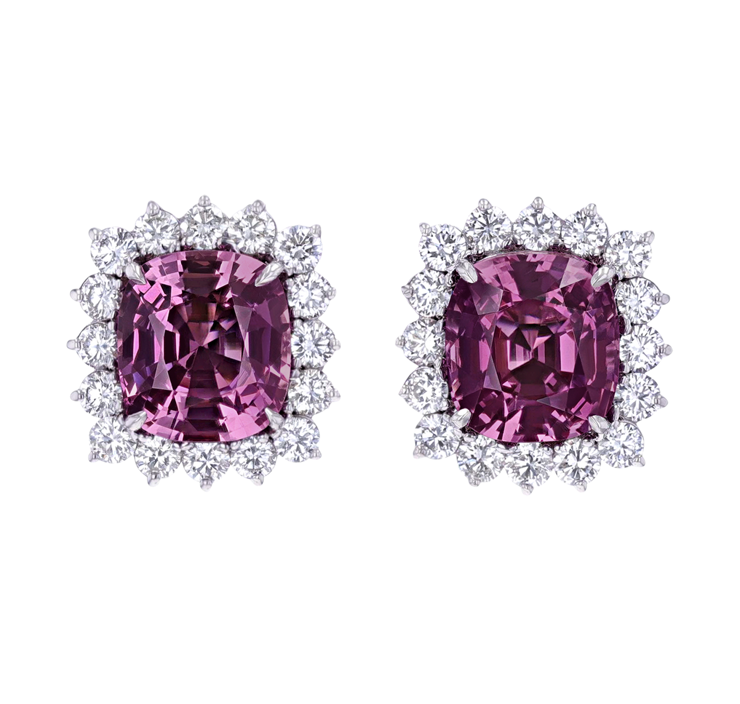Unheated Burma Spinel Earrings, 15.92 Carats