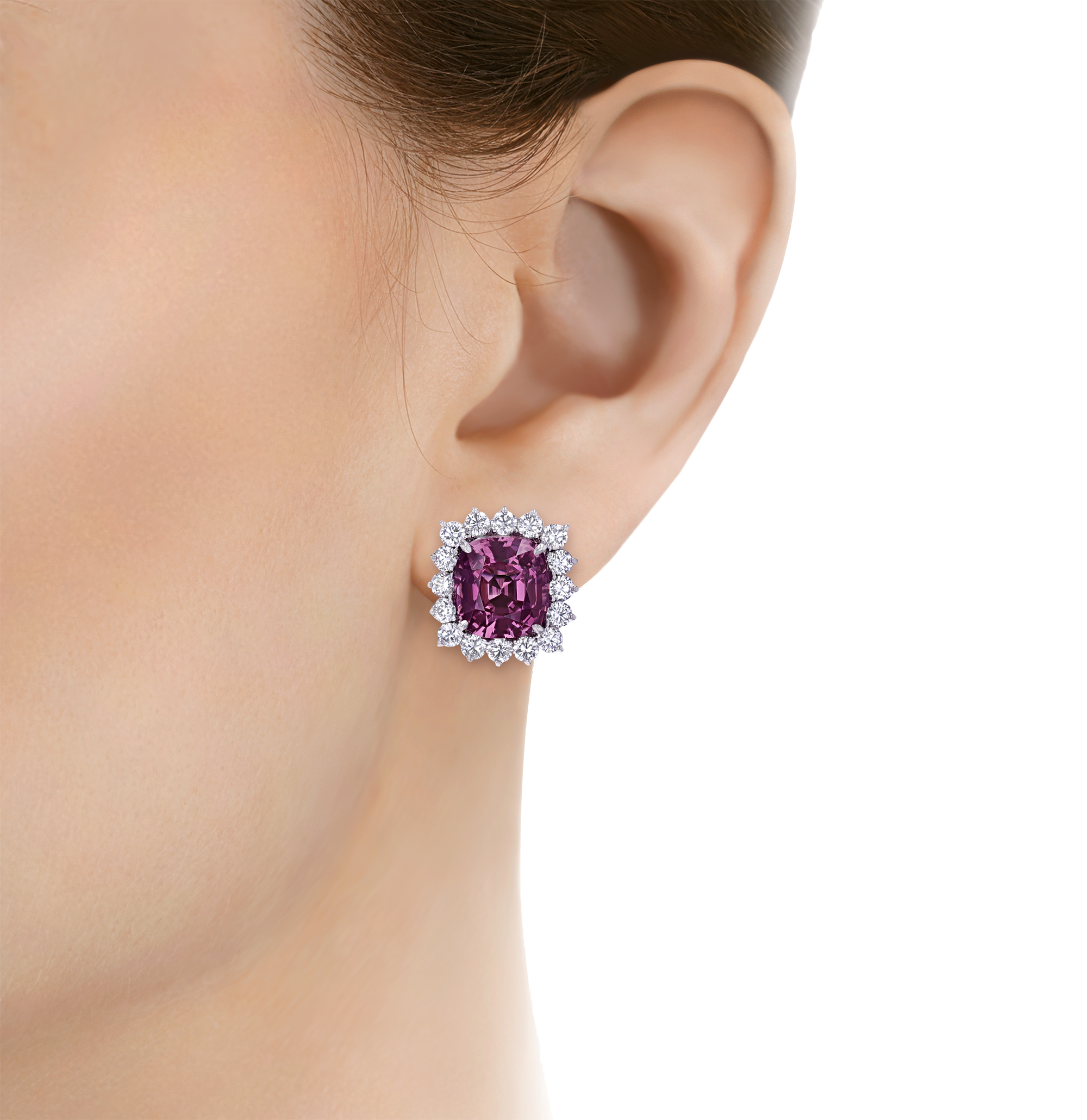 Unheated Burma Spinel Earrings, 15.92 Carats