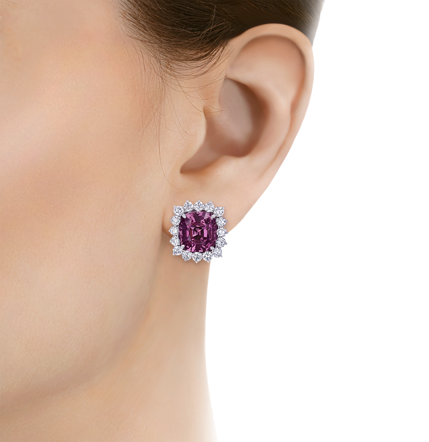 Unheated Burma Spinel Earrings, 15.92 Carats
