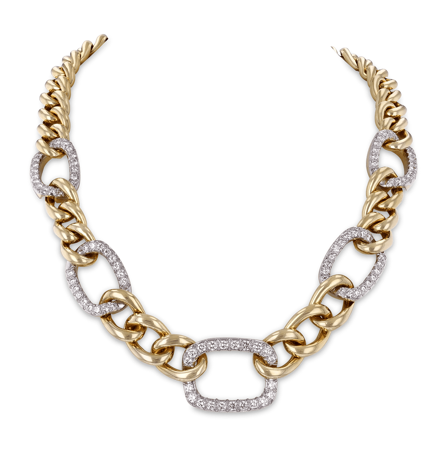 David Webb Diamond Link Necklace, 4.60 Carats
