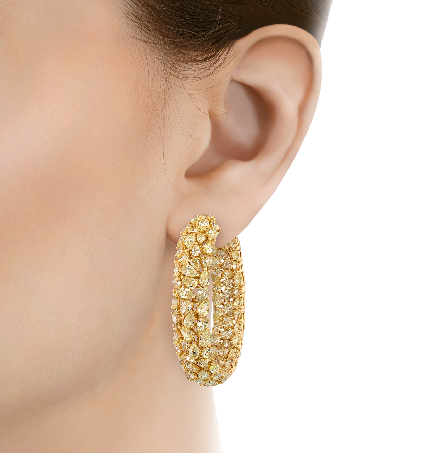 Yellow Diamond Earrings, 32.50 Carats