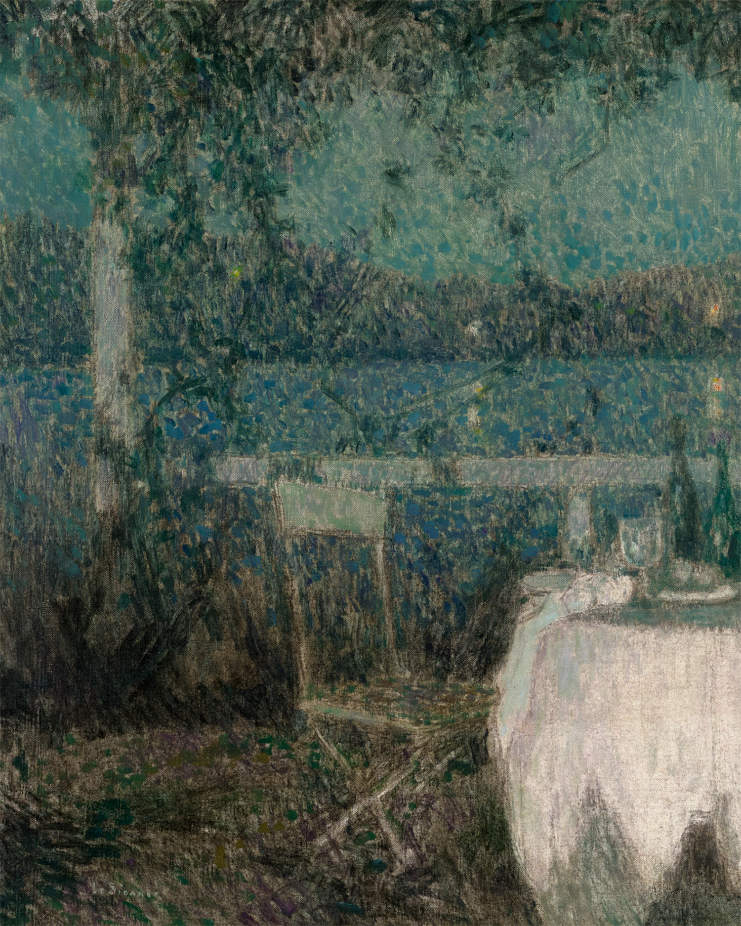 La table sur la terrasse au clair de lune by Henri Le Sidaner