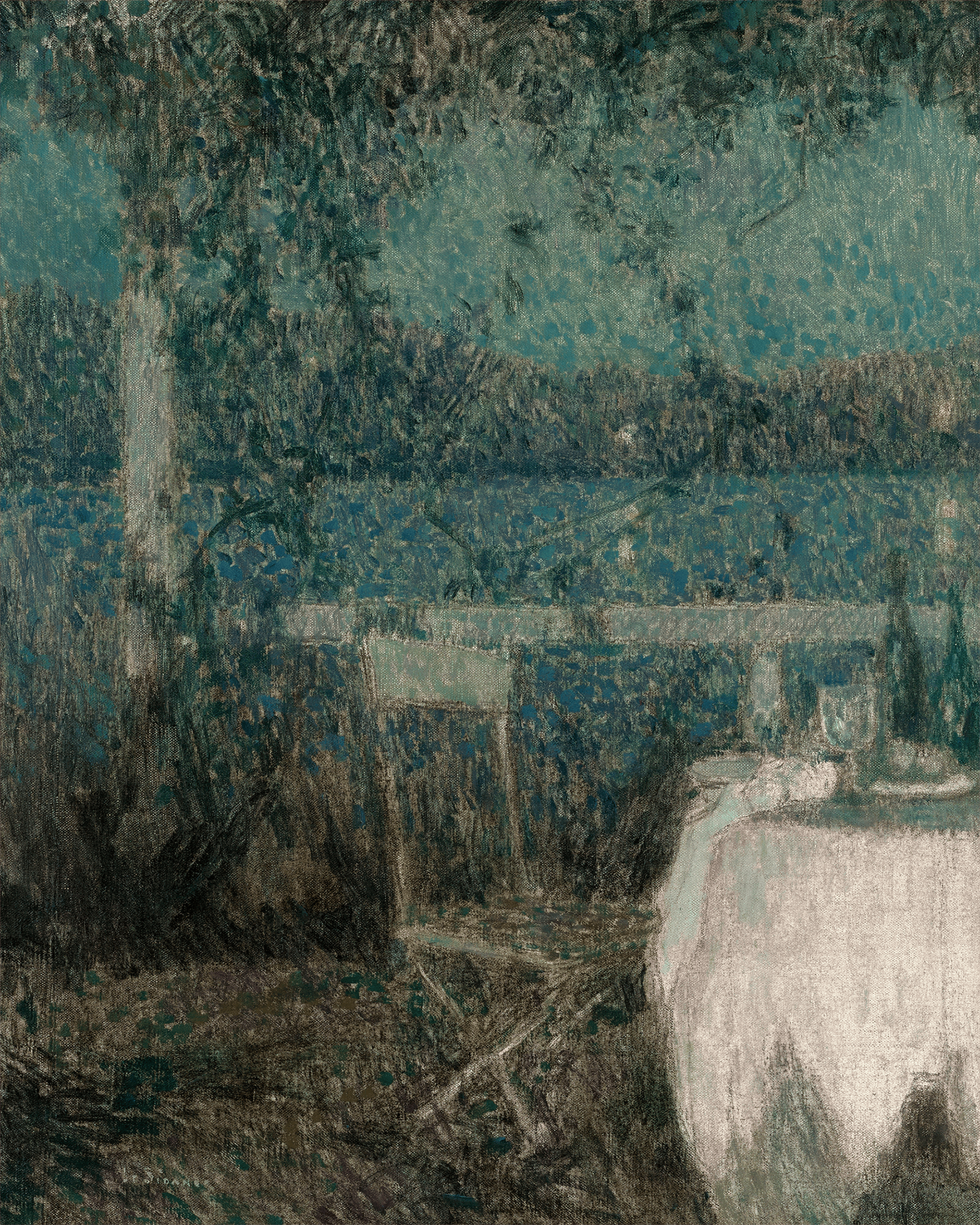 La table sur la terrasse au clair de lune by Henri Le Sidaner