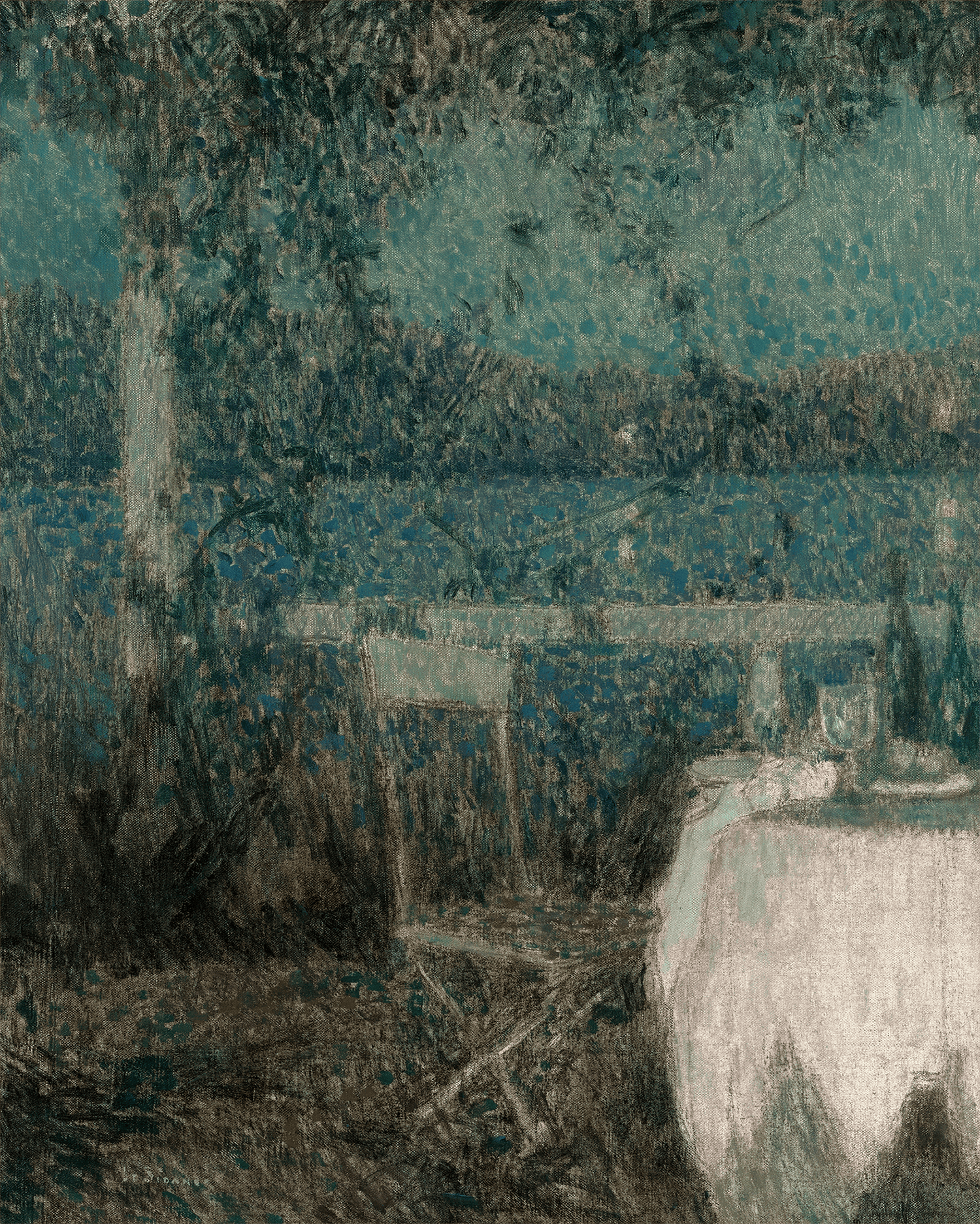 La table sur la terrasse au clair de lune by Henri Le Sidaner