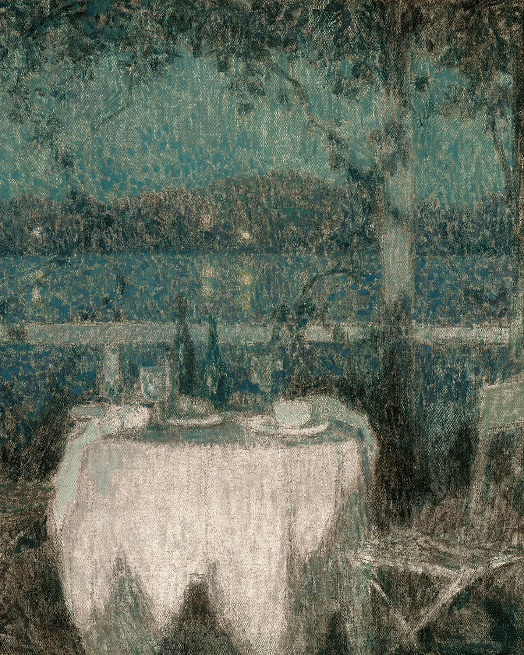 La table sur la terrasse au clair de lune by Henri Le Sidaner