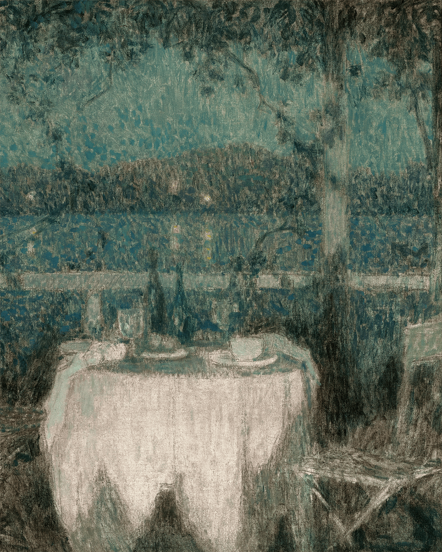 La table sur la terrasse au clair de lune by Henri Le Sidaner