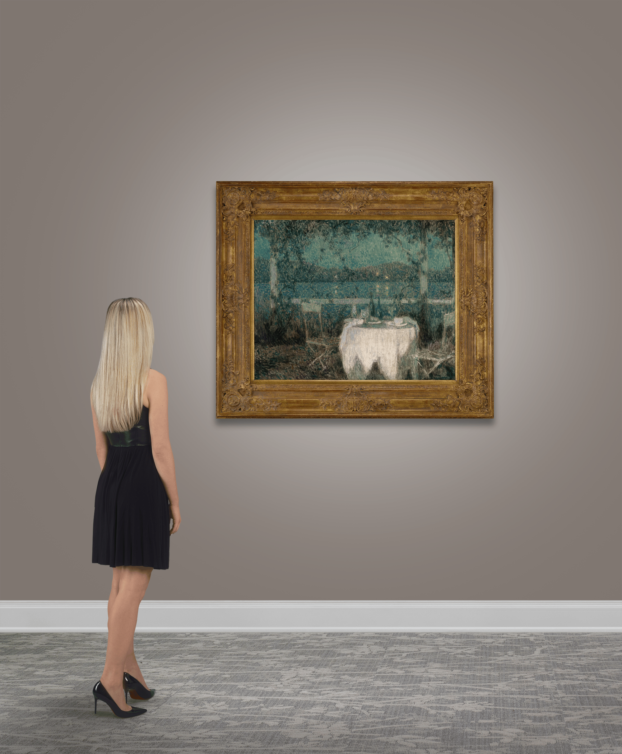 La table sur la terrasse au clair de lune by Henri Le Sidaner