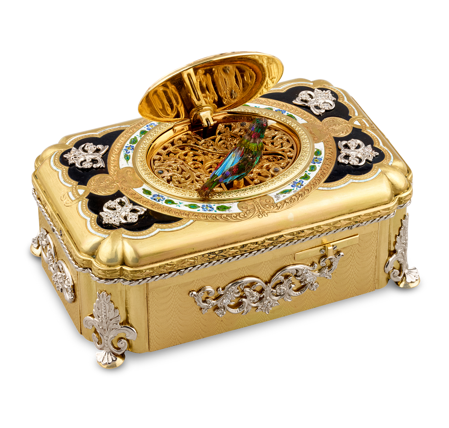 Gold and Diamond Bird Box by Charles Bruguier