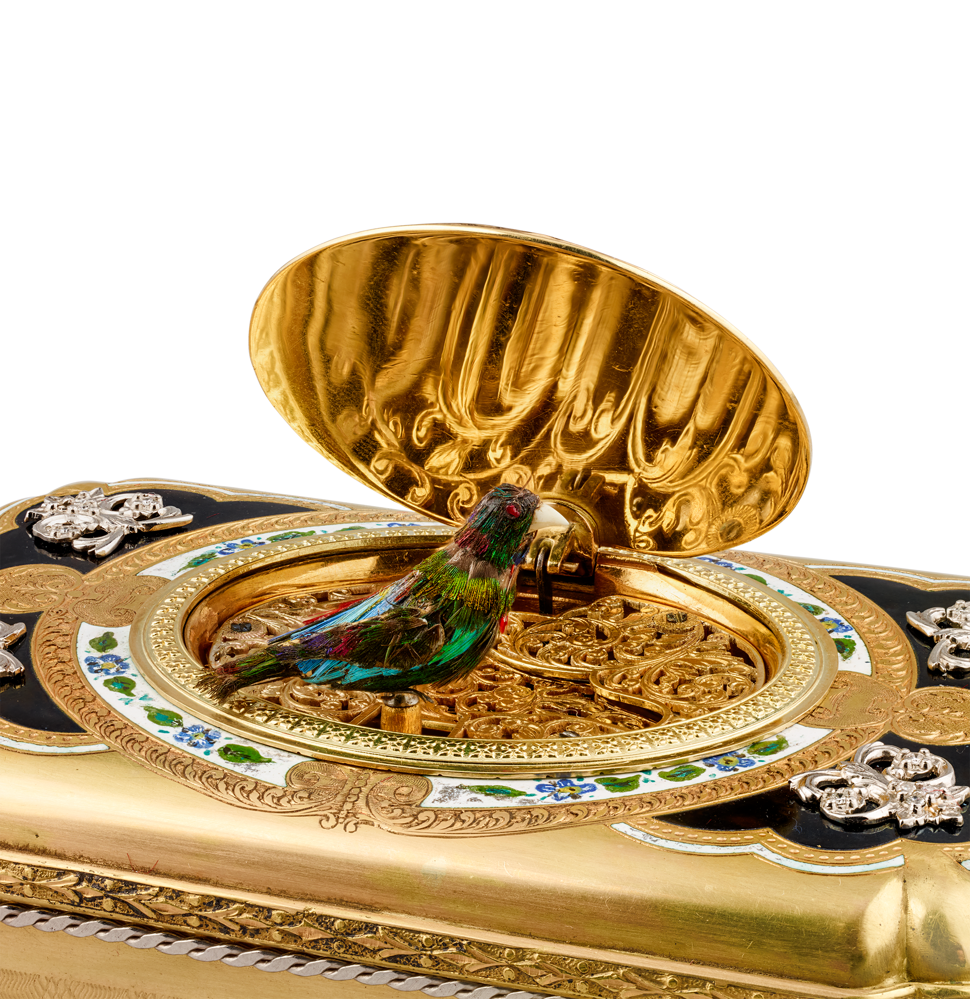 Gold and Diamond Bird Box by Charles Bruguier