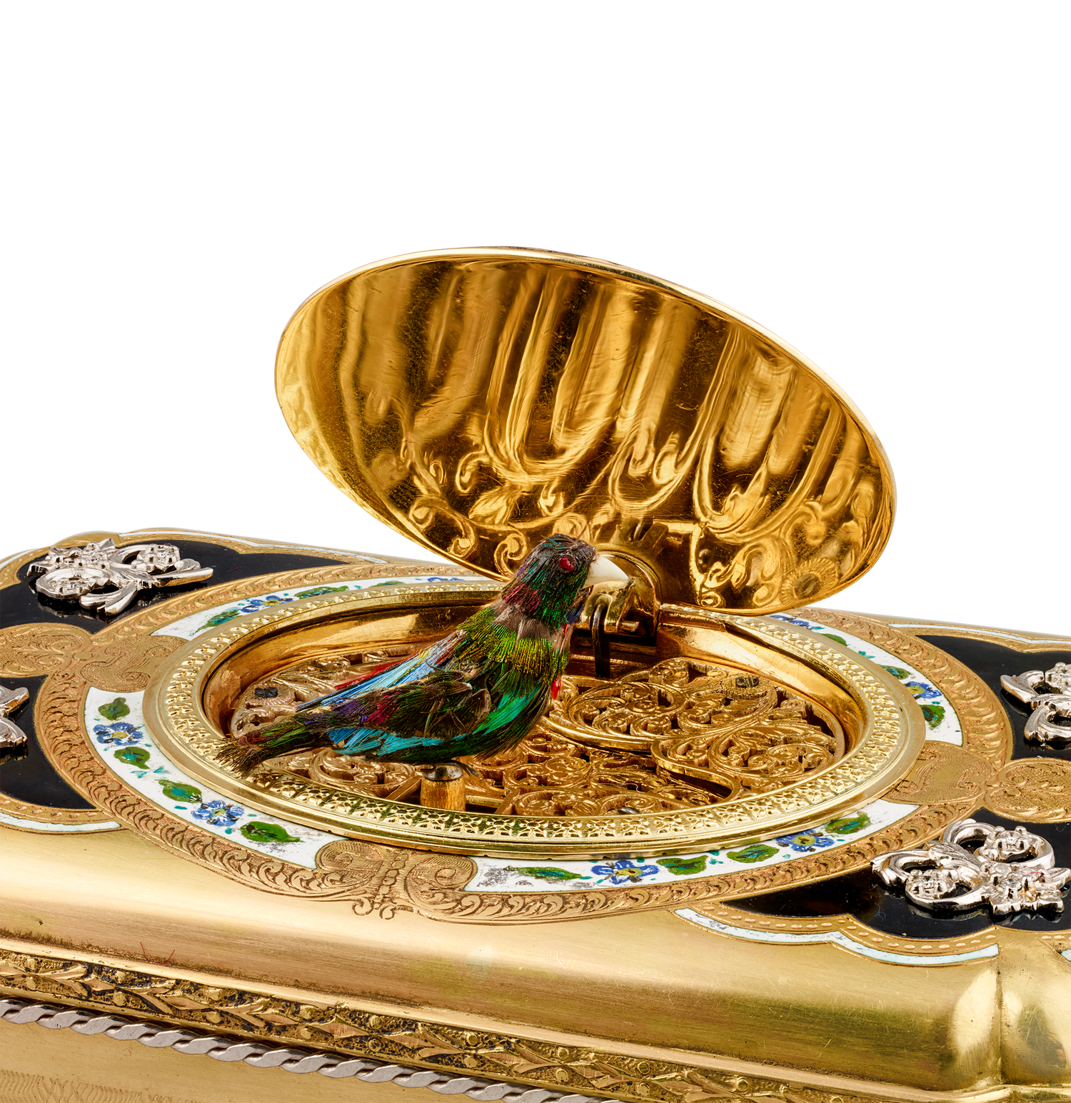 Gold and Diamond Bird Box by Charles Bruguier