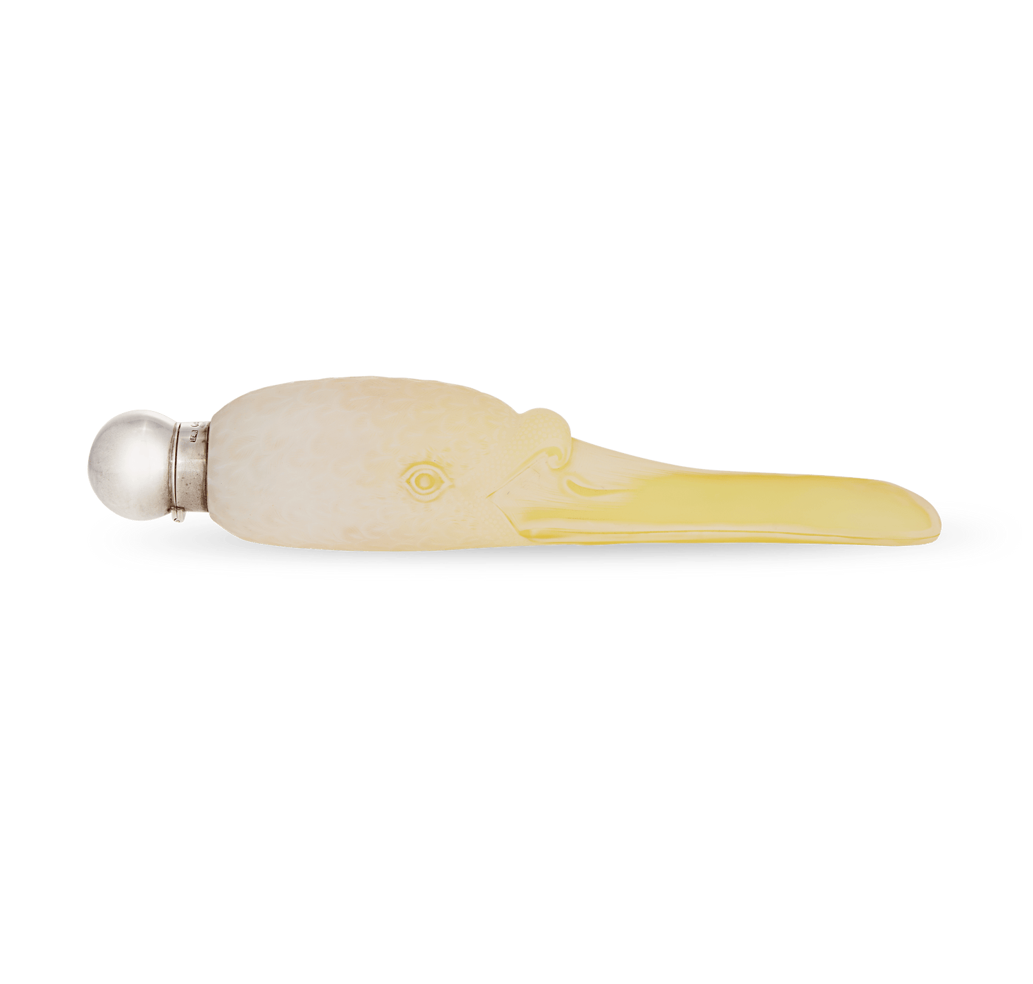 Yellow and White Swan Cameo Glass Perfume Bottle by Thomas Webb & Sons