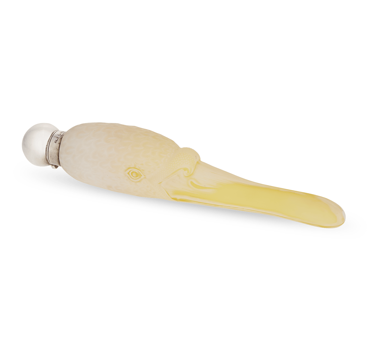Yellow and White Swan Cameo Glass Perfume Bottle by Thomas Webb & Sons
