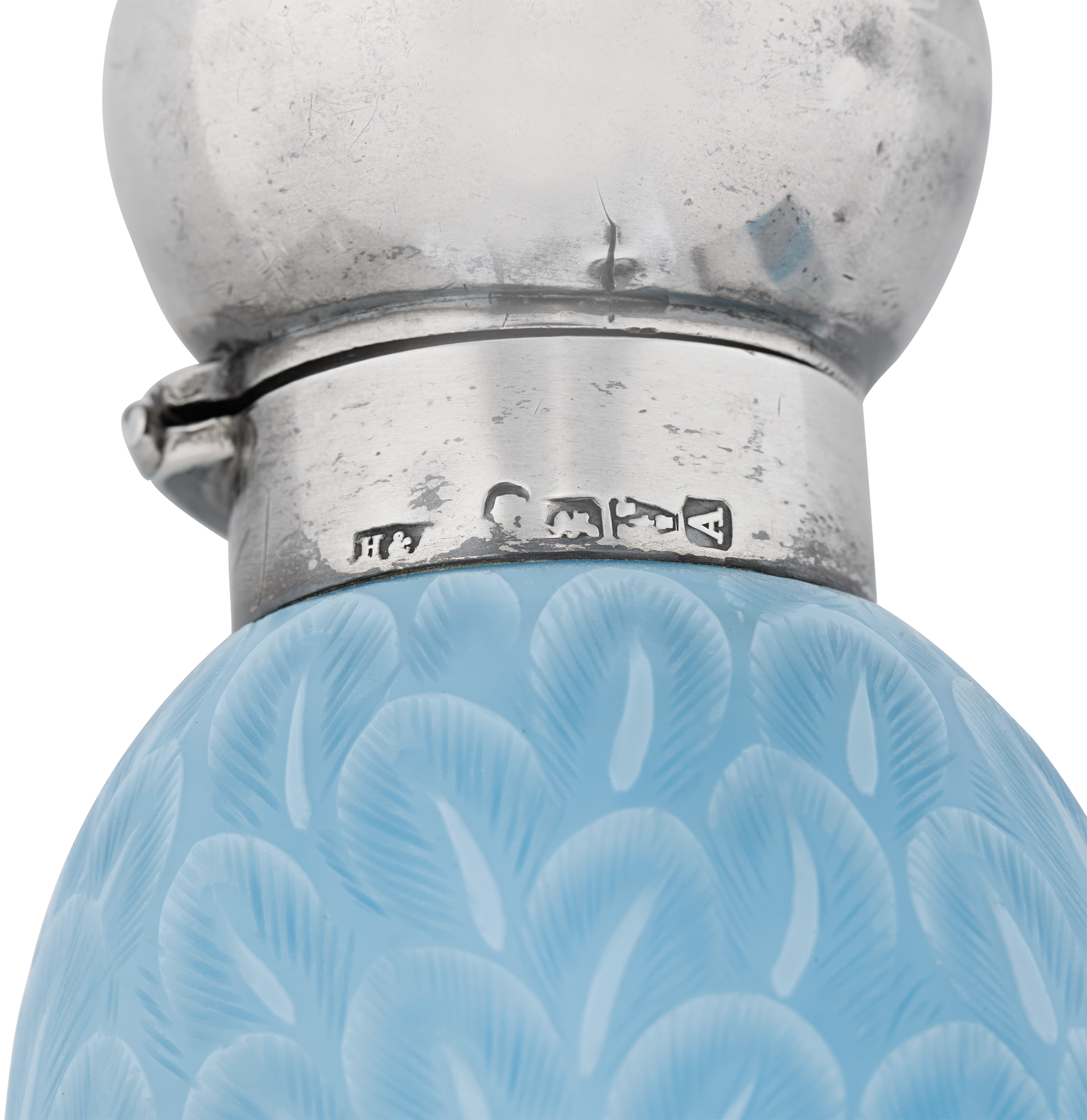 Blue Glass Swan Perfume Bottle by Thomas Webb & Sons