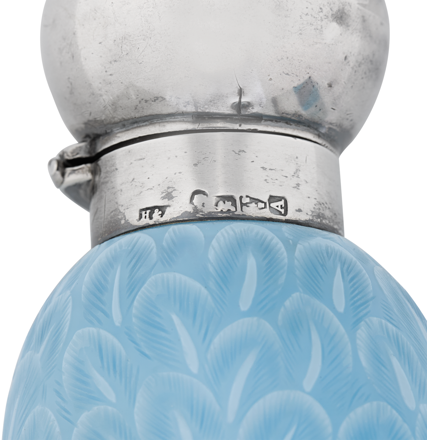 Blue Glass Swan Perfume Bottle by Thomas Webb & Sons